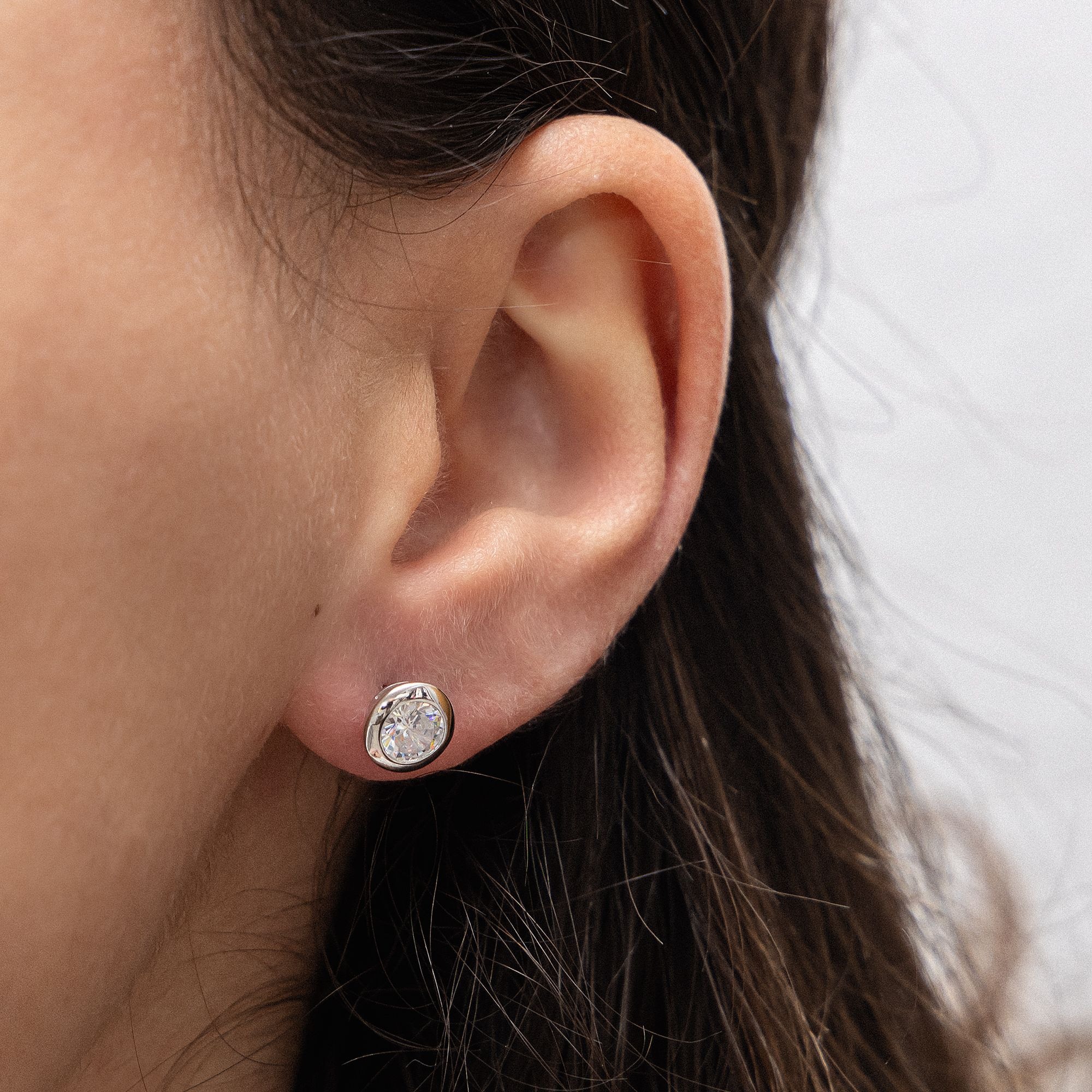 Zeeme Paar Ohrstecker »Silber 925 rhodiniert mit weißen Zirkonia-Steinen«