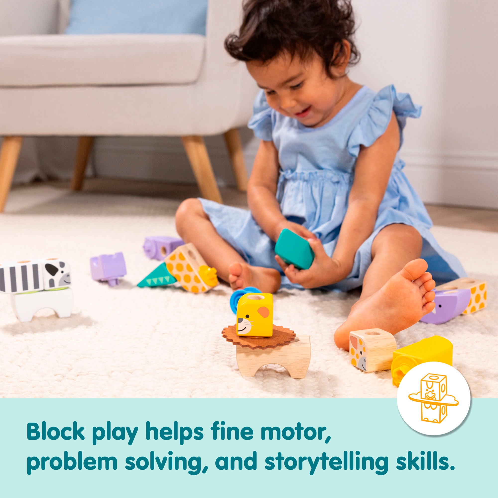 Spin Master Spielbausteine »Melissa & Doug Blockables Safari«, (34 St.)