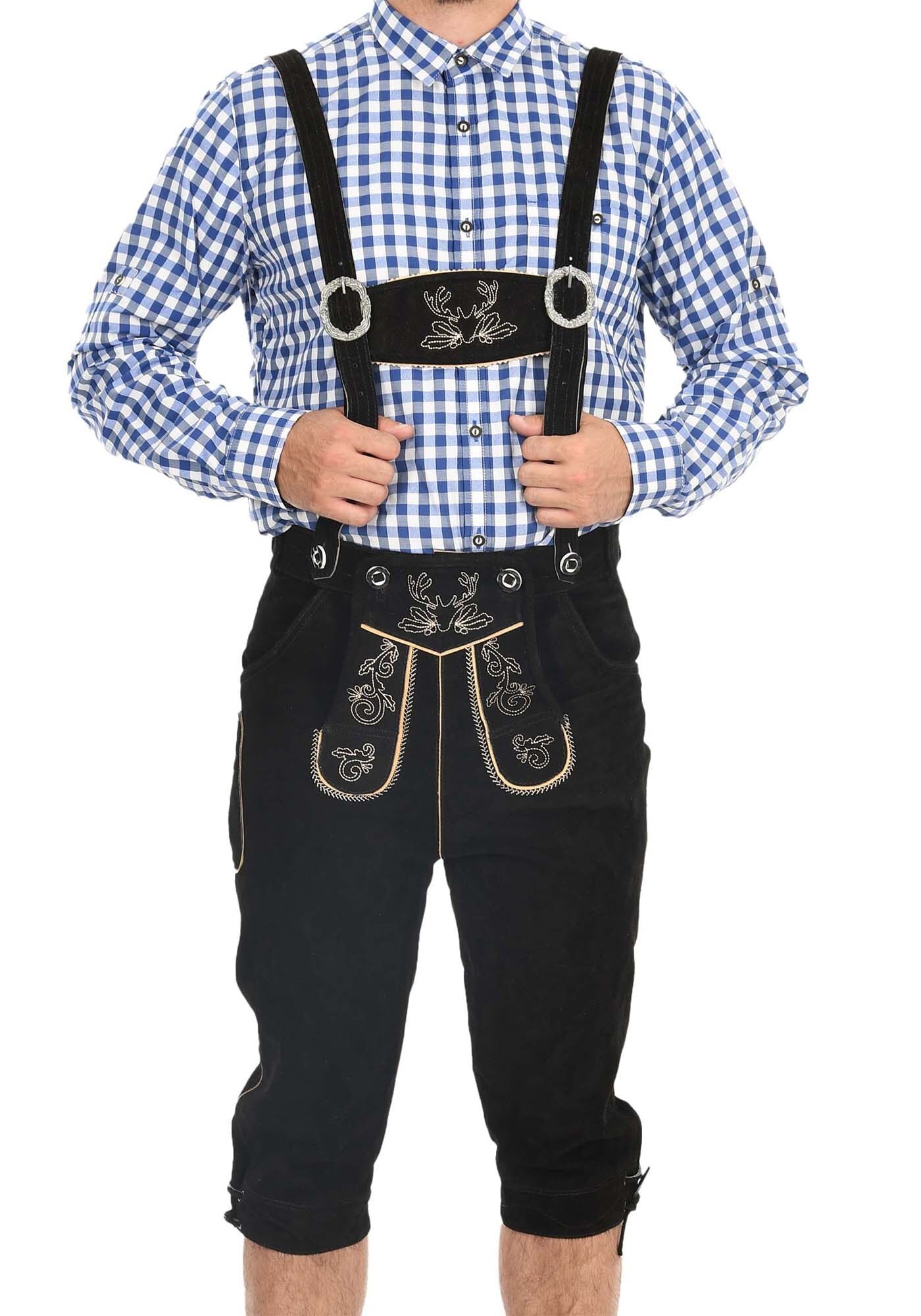 Alessandro Salvarini Trachtenlederhose »ASSeppl«, Lederhose aus Echtleder mit Träger im traditionellen Stil