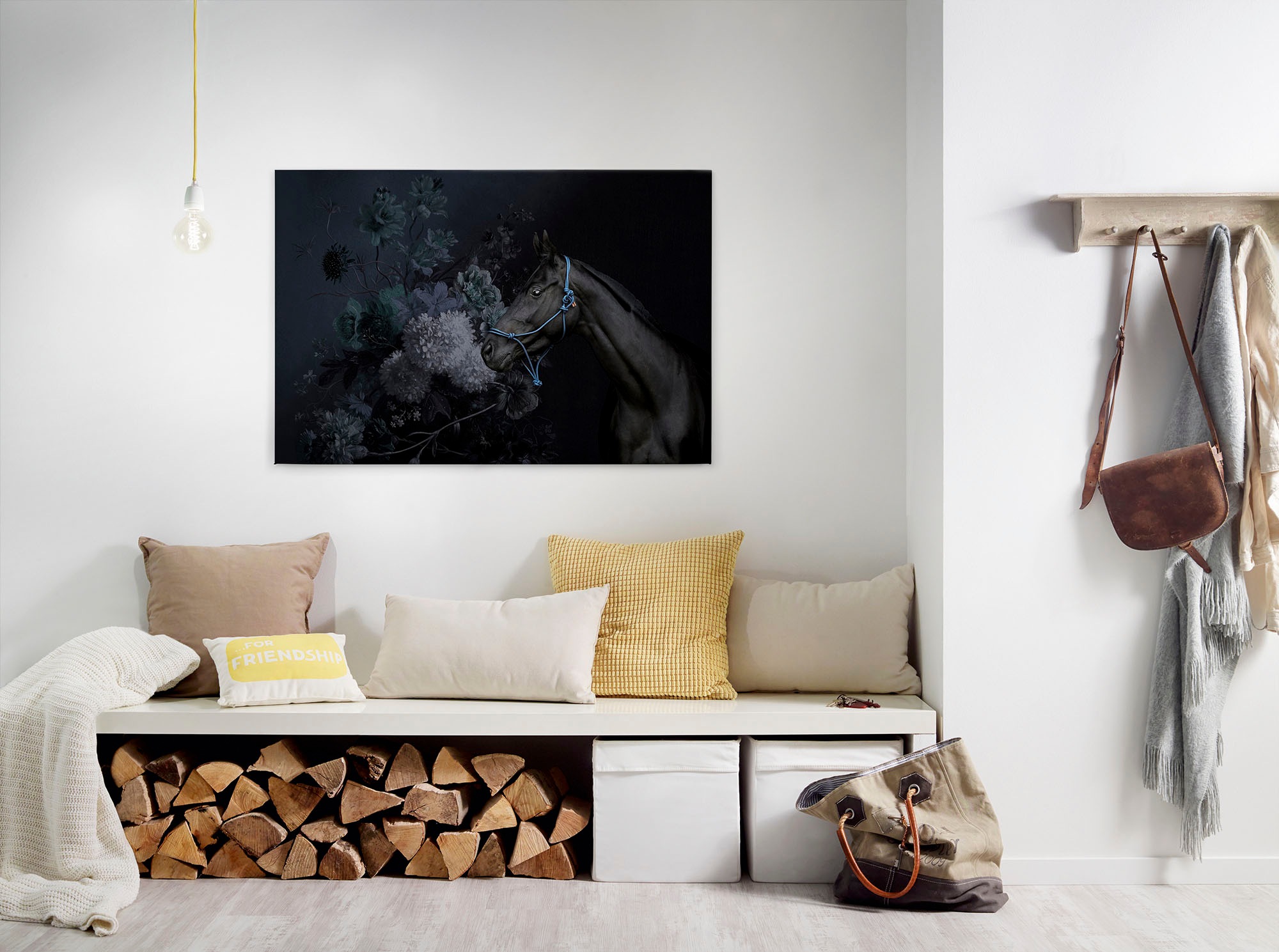 A.S. Création Leinwandbild "horses" Kunst Tiere 1 Stk. tlg. Keilrahmen Bild Blumen Floral Pferd Leinwand-Bild Wohnzimmer modern