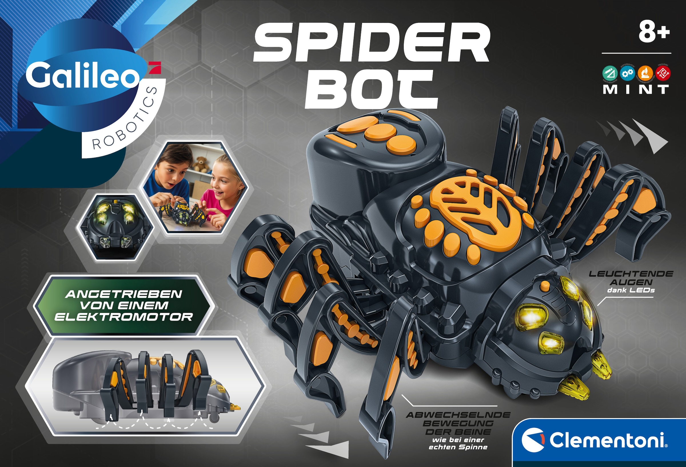 Clementoni® Robotertier »Galileo Robotics, SPIDER Bot« mit Licht