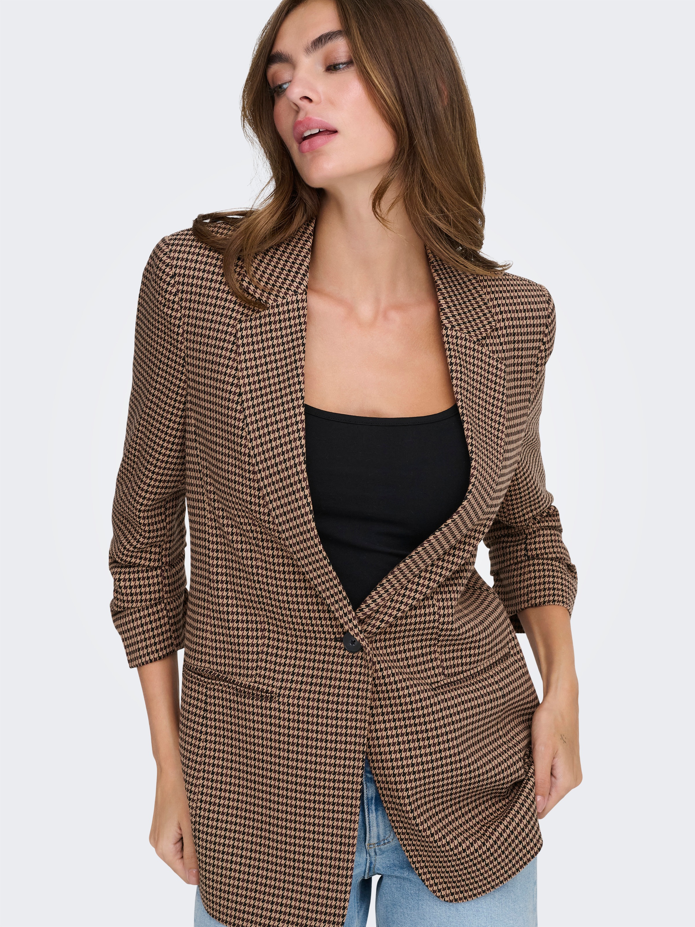 ONLY Kurzblazer "ONLLETTIE LIFE 3/4 CHECK BLAZER TLR" günstig online kaufen