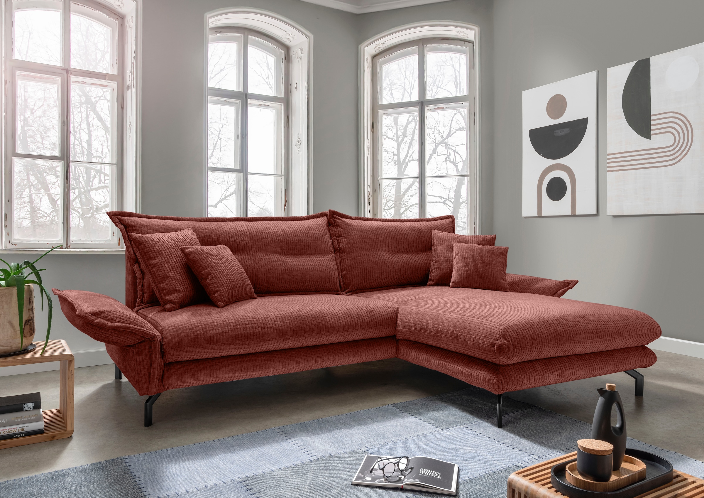Home affaire Ecksofa "LAVA Breite 255 cm, modern und elegant, aktuelle Kiss günstig online kaufen