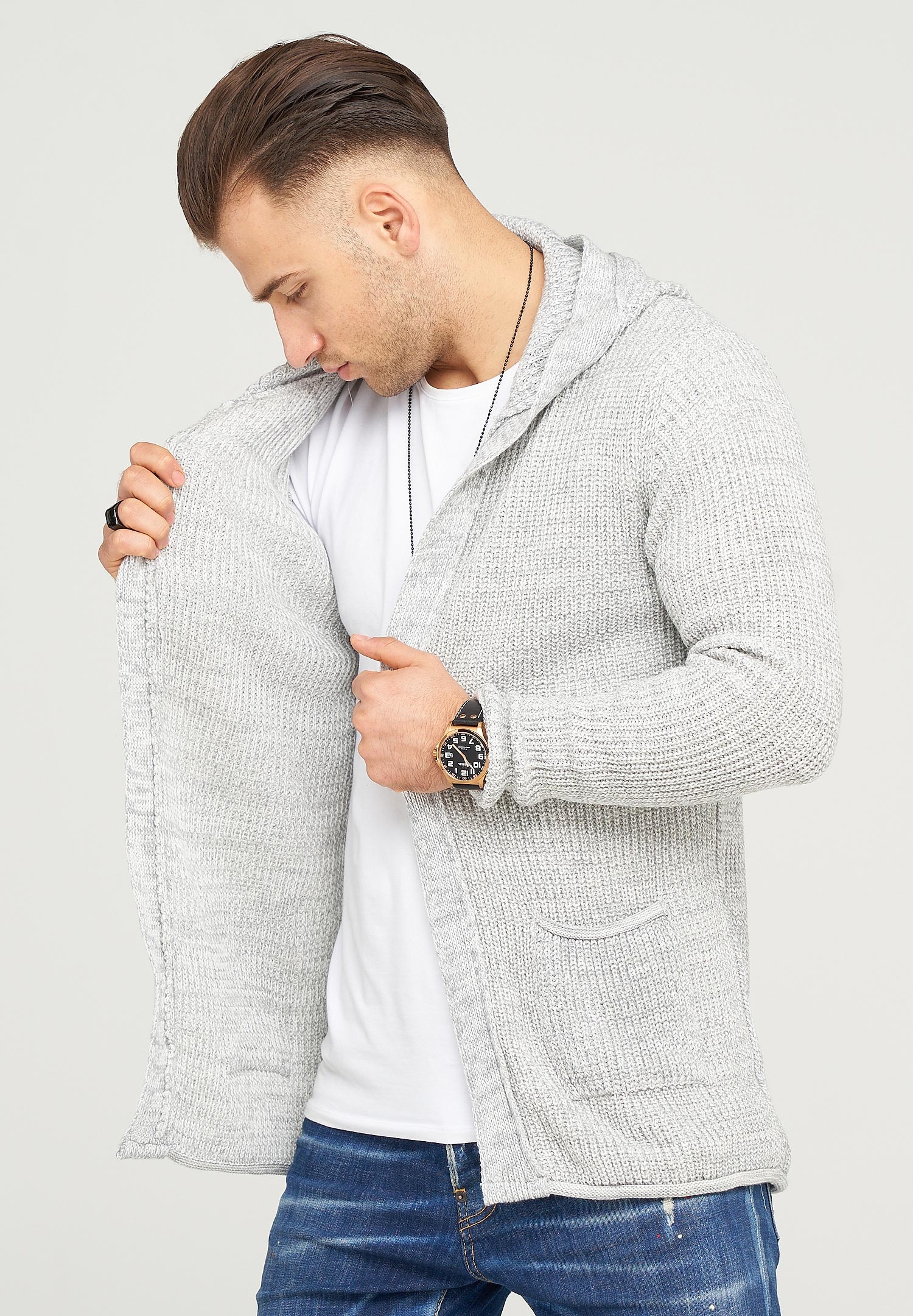 behype Strickjacke »NELIAN«, im Grobstrick-Stil