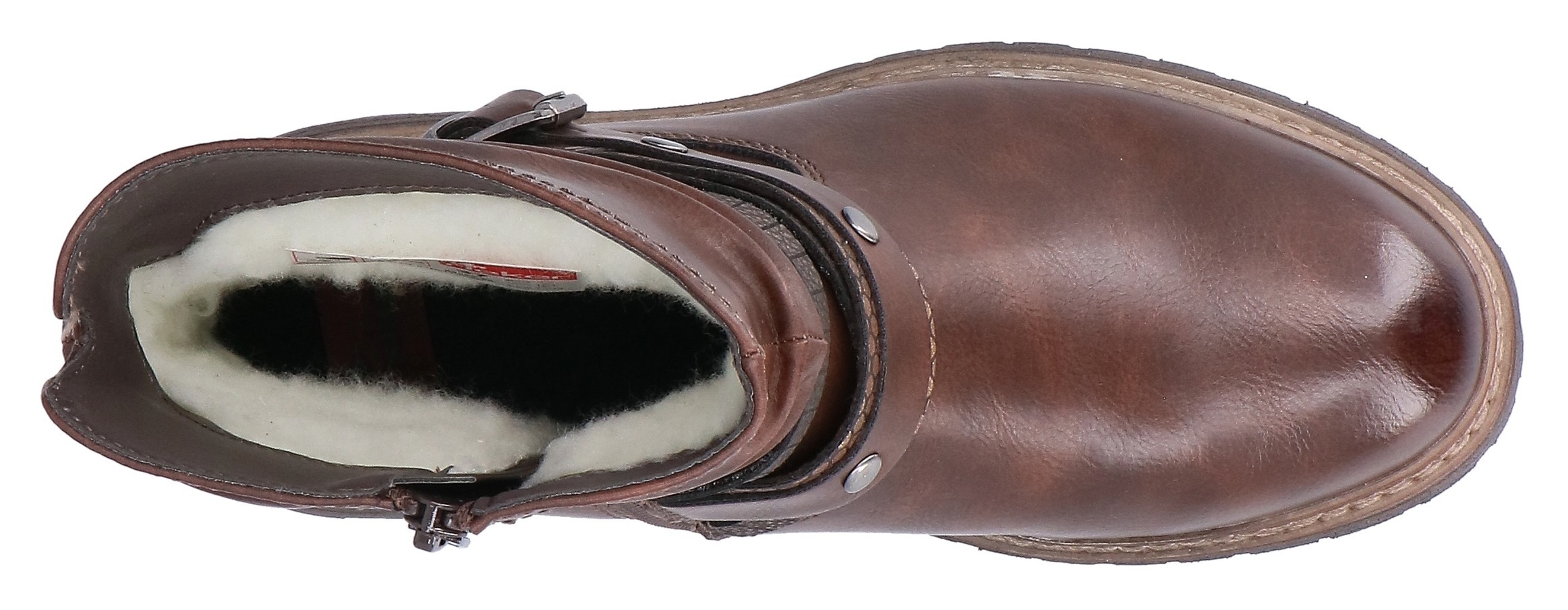 Rieker Winterstiefelette  Boots, Blockabsatz, mit Zierriemchen am slouchy Schaft