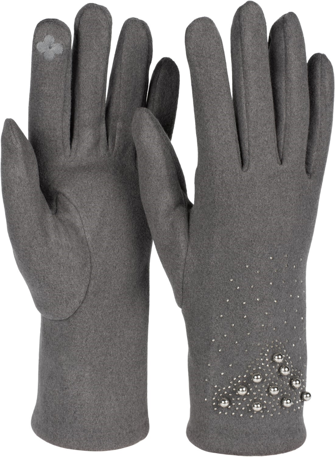 styleBREAKER Fleecehandschuhe "Touchscreen Handschuhe mit Strass und Perlen" 1 Stk.