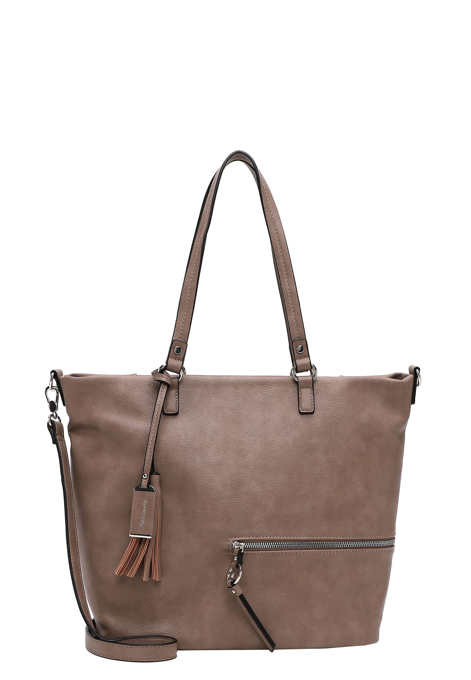 "Shopper TAMARIS ""Shopper TAS Nele"", Damen, Gr. B/H/T: 43cm x 32cm x 16cm, braun (schwarztaupe 950), Taschen Shopper"