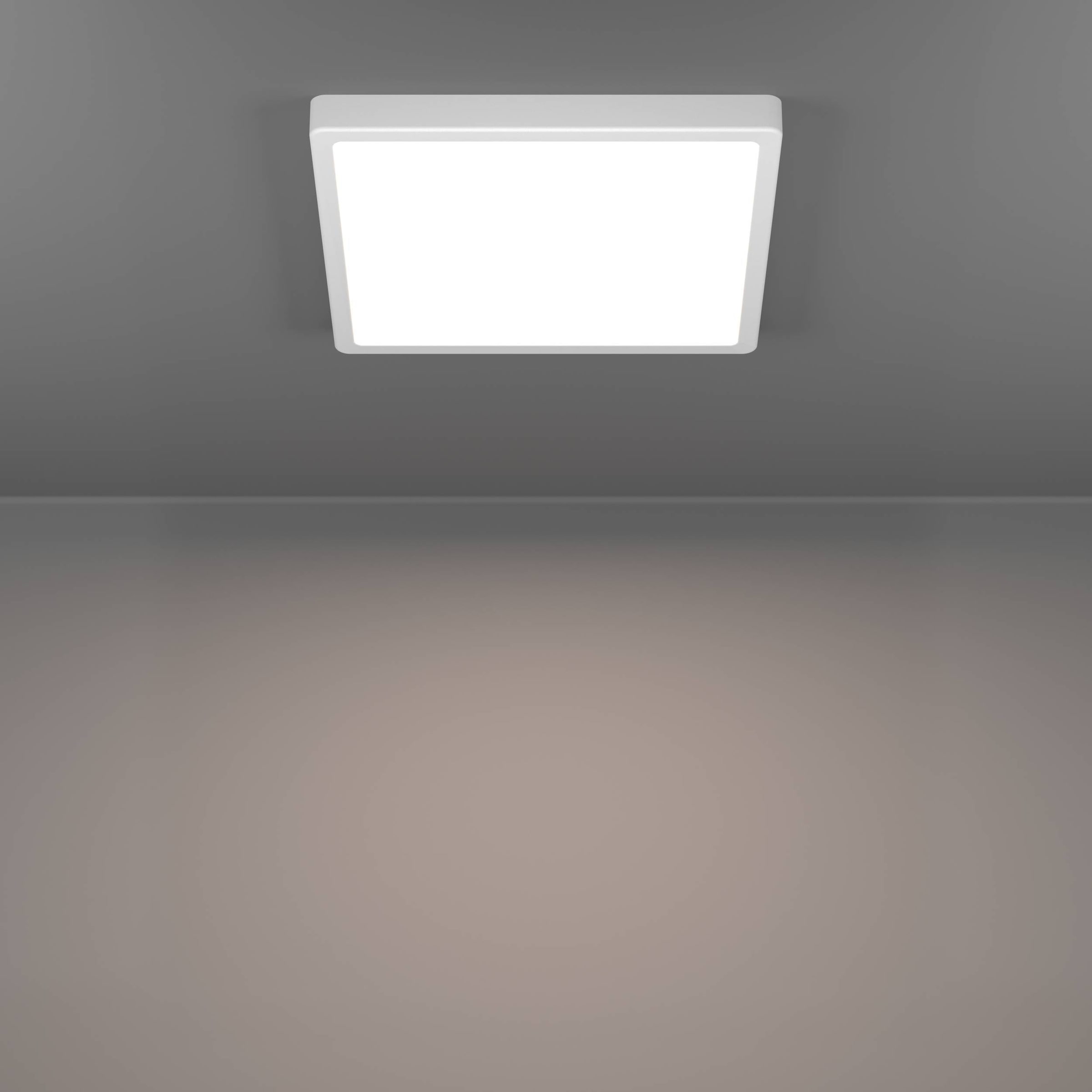 EGLO Aufbauleuchte »Fueva 6-Z Deckenlampe, ZigBee, App und Sprachsteuerung, Badlampe, IP44« LED-Modul 1 Stk. Kaltweiß | RGB Aufbauleuchte - L29,5 x B29,5 x H2,5 cm - weiß - 13,5W inkl.