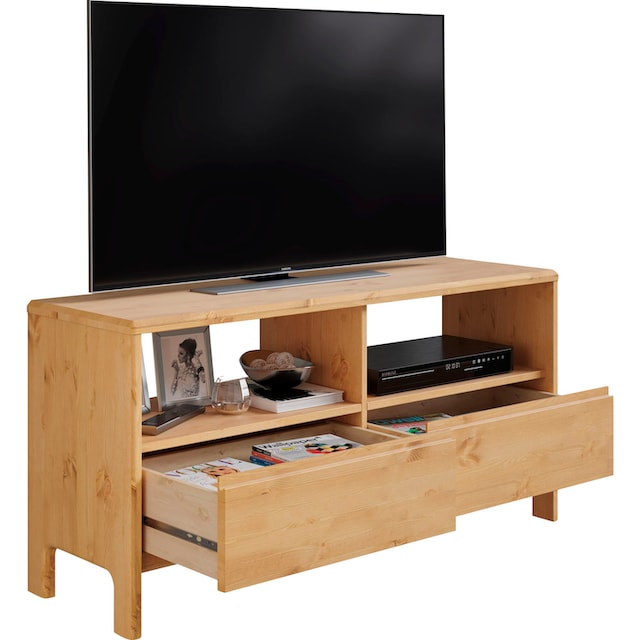 Home affaire TV-Schrank »Luven«, Breite 114 cm, Massivholz, 2 Schublade und  2 offenen Fächer bestellen | BAUR