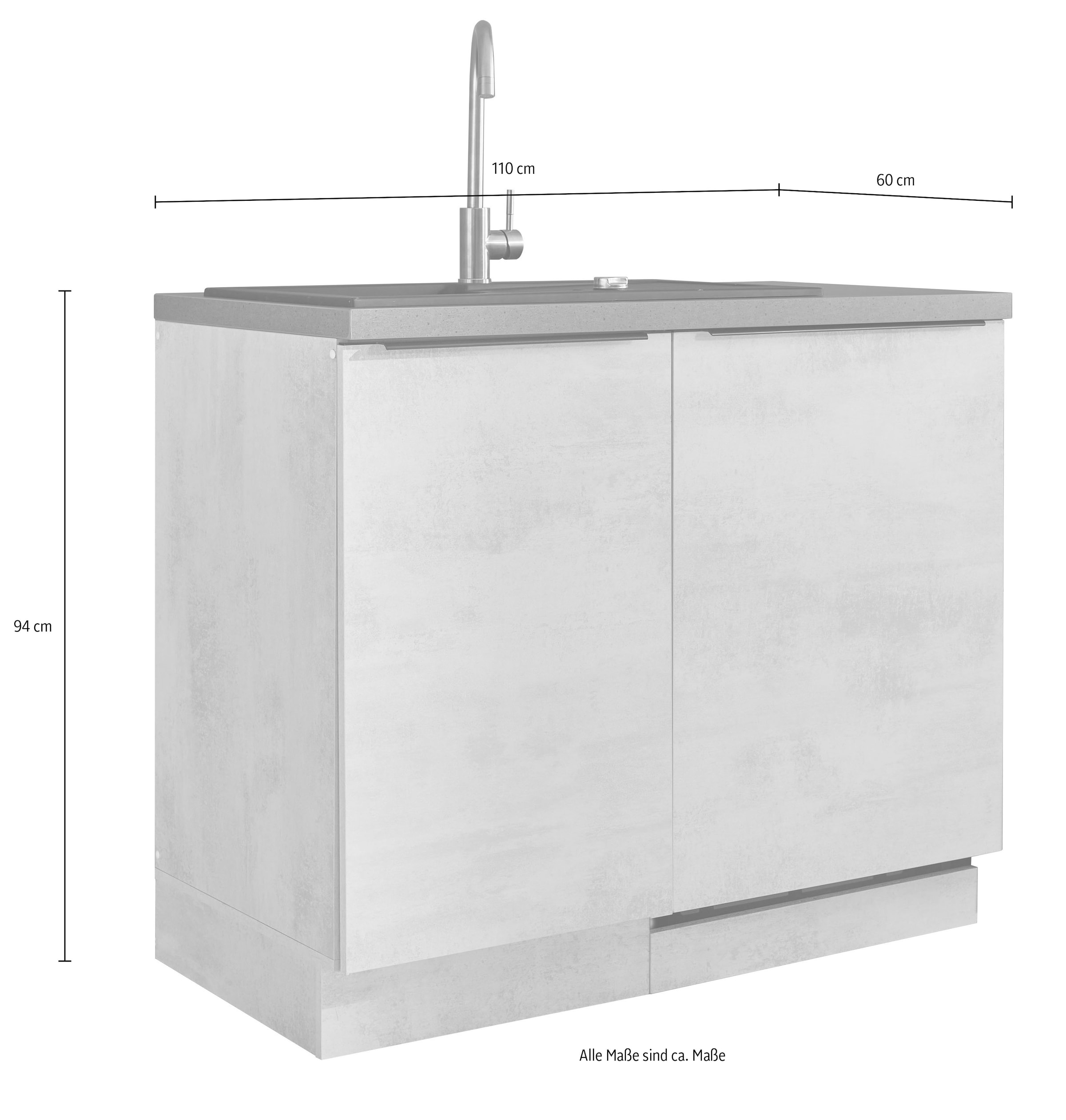BASIC by Balculina Spülenschrank »Sanibel Spülenschrank, Küchenschrank BxHxT 110x94x60«, (1 St.), Breite 110cm, Melaminbeschichtung