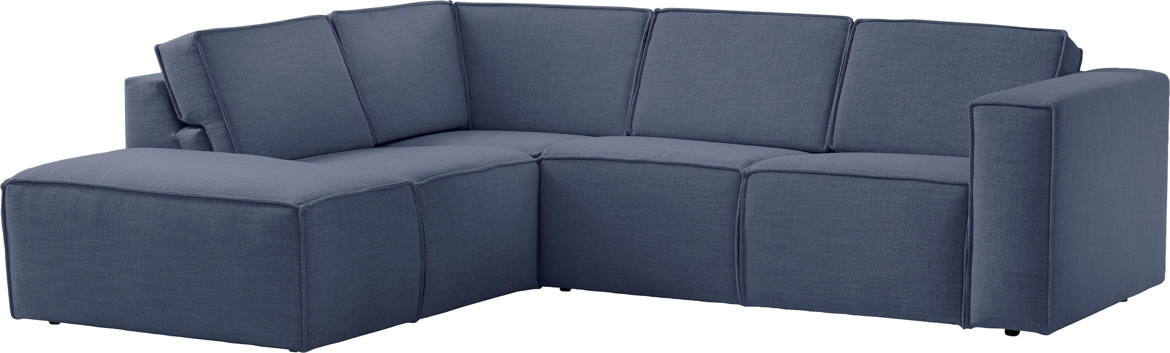 TRENDMANUFAKTUR Ecksofa »Dice mit Sitztiefenverstellung und Kaltschaumpolsterung«, hoher Sitzkomfort, aktuelle Kedernaht, L-Form