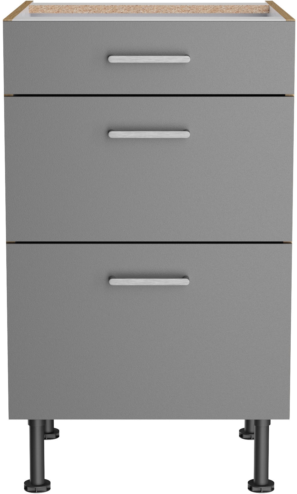 KOCHSTATION Unterschrank »KS-Lucy« Breite 50 cm, 1 Schubkasten, 2 Auszügen, Soft-Close, verstellb. Füße