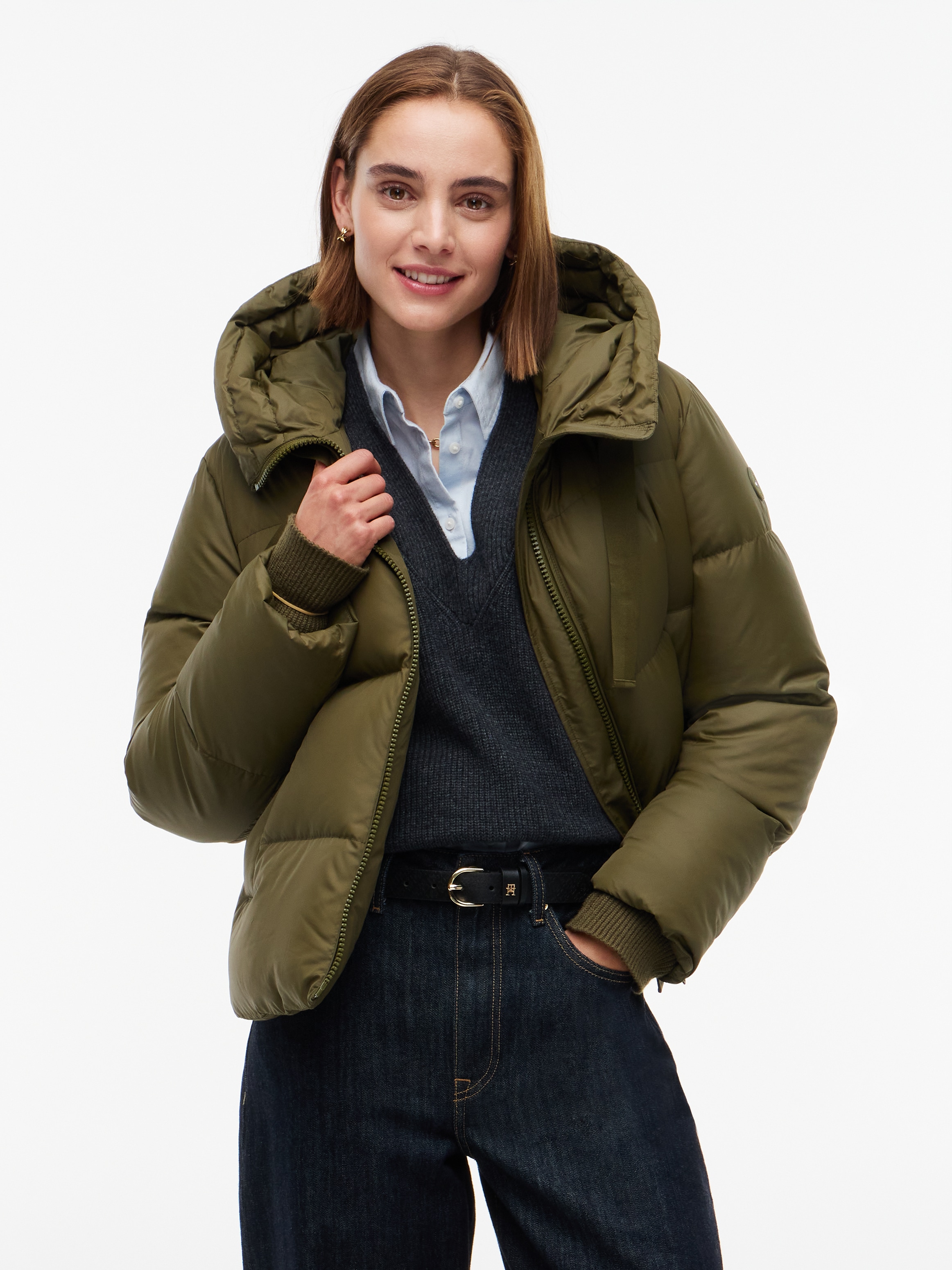 Tommy Hilfiger Steppjacke "TH TAPE DOWN JACKET W/HOOD" mit Kapuze Kunstfaser