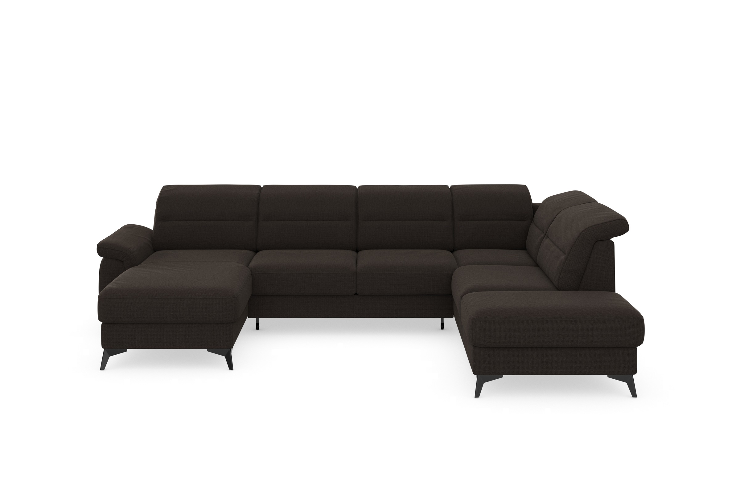 sit&more Wohnlandschaft »Sinatra U-Form«, optional mit Kopfteilverstellung und Armteilfunktion, Metallfüße