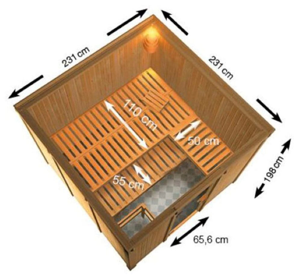 Karibu Sauna »Arvika« mit integrierter Mineralwolldämmung