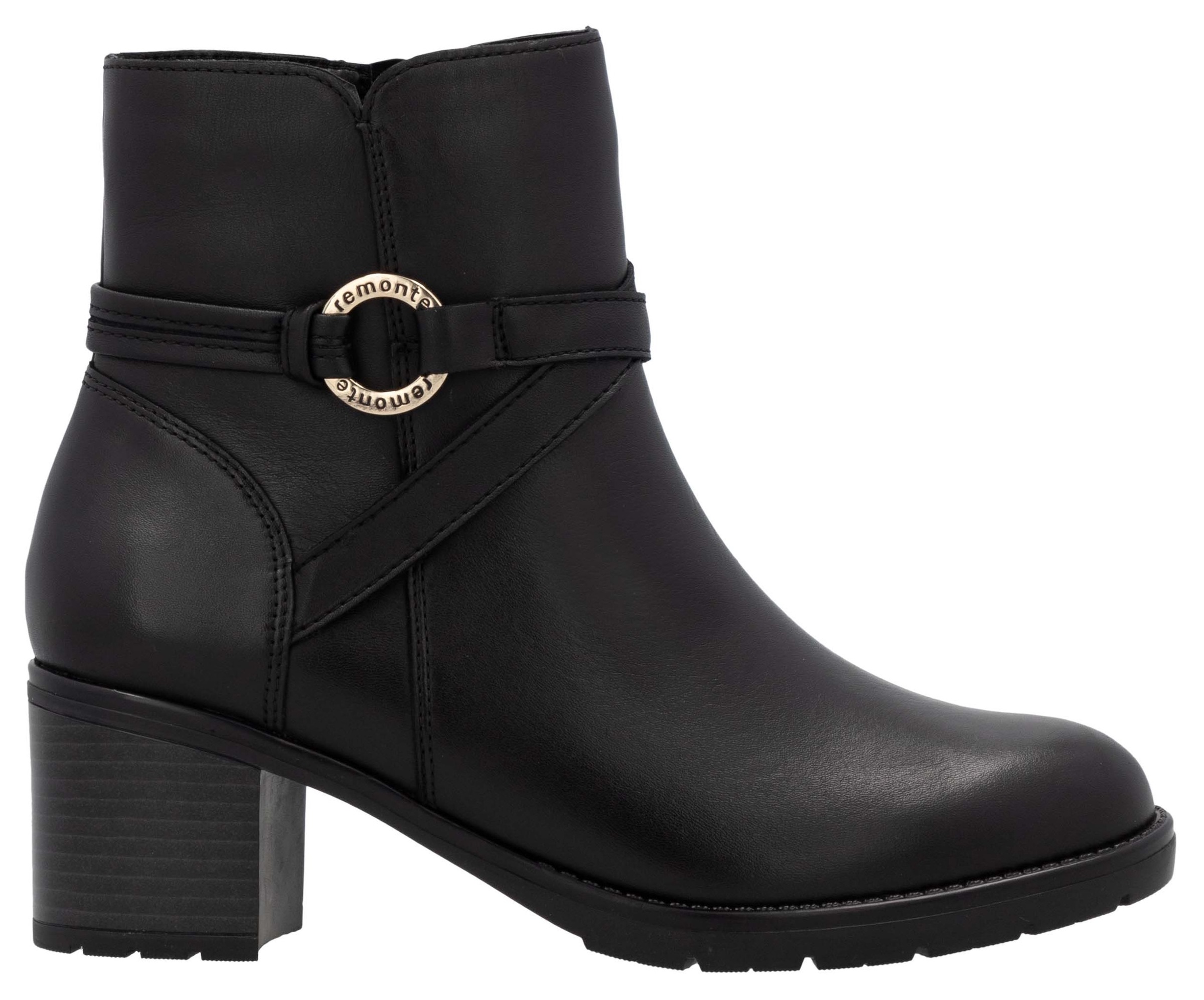 Remonte Stiefelette, Blockabsatz, Herbstmode, Businessschuh mit Innenreißverschluss