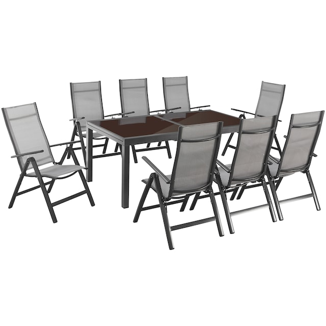MERXX Garten-Essgruppe »Amalfi«, inkl. 8 Stühlen und ausziehbarem Tisch  (180 - 240 cm) | BAUR