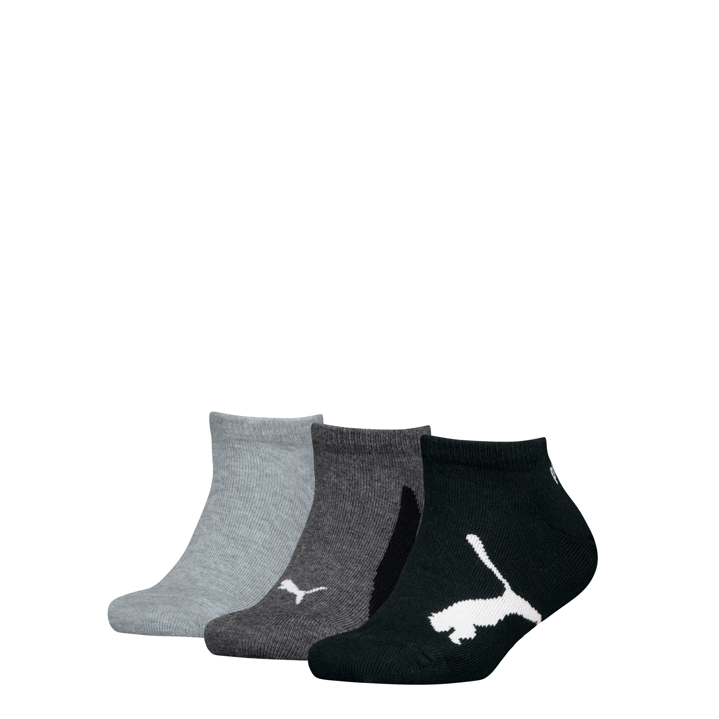 PUMA Mädchen Sneakersocken "PUMA KIDS BWT SNEAKER 3P", Gr. 23, schwarz, Baumwollmischung, Socken, Flache Zehennähte, Logo