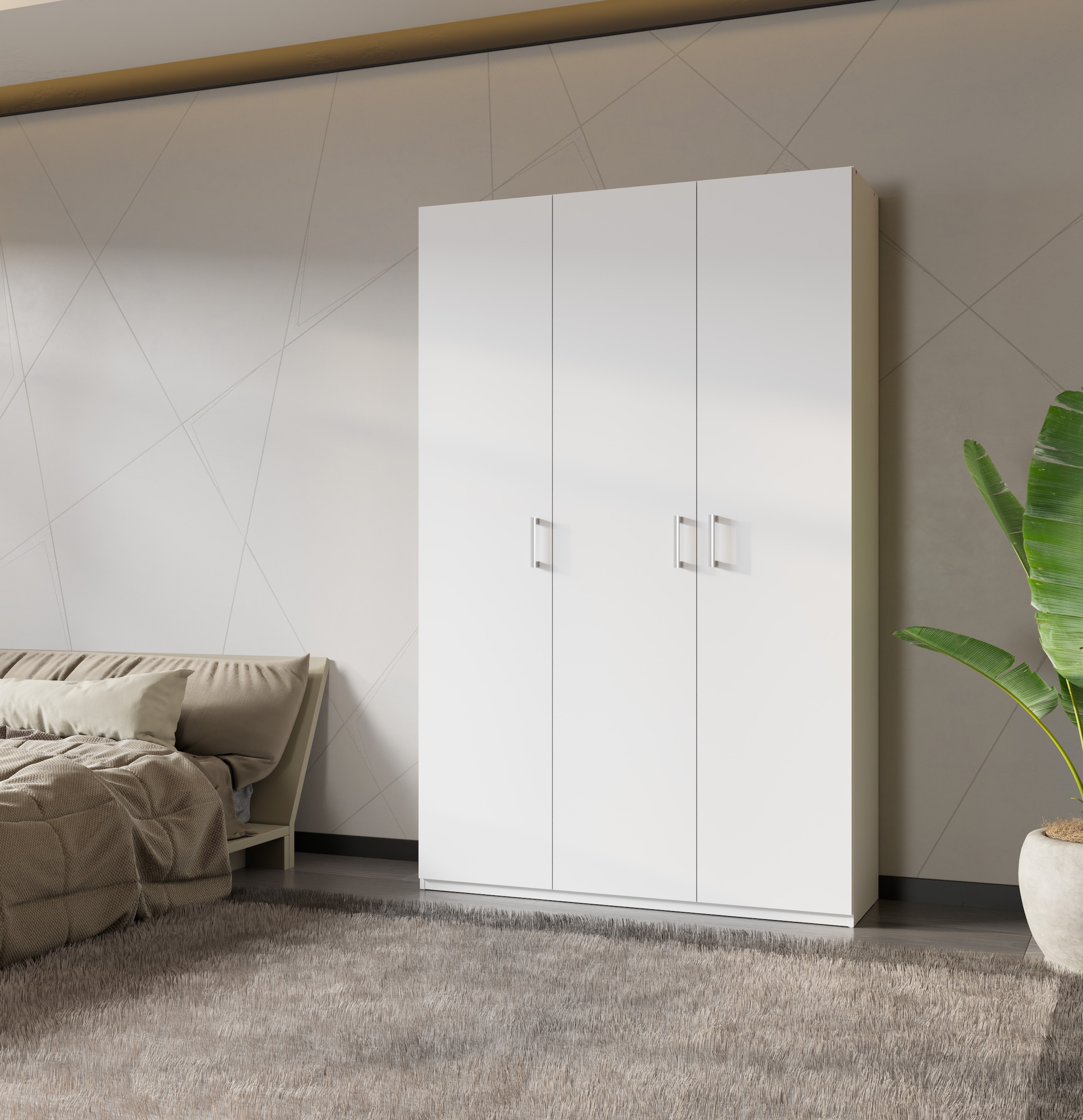 FORTE Drehtürenschrank B/H/T 133,2/210,5/42 cm, stehende Montage