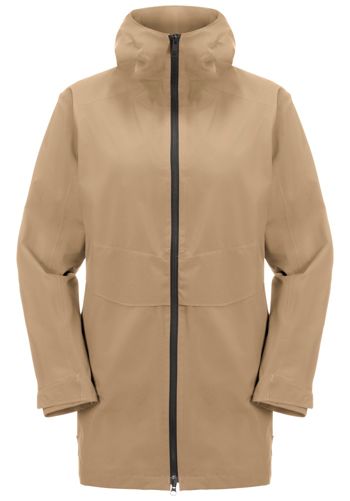 Jack Wolfskin Funktionsjacke »MAINKAI LONG JKT W«, mit Kapuze