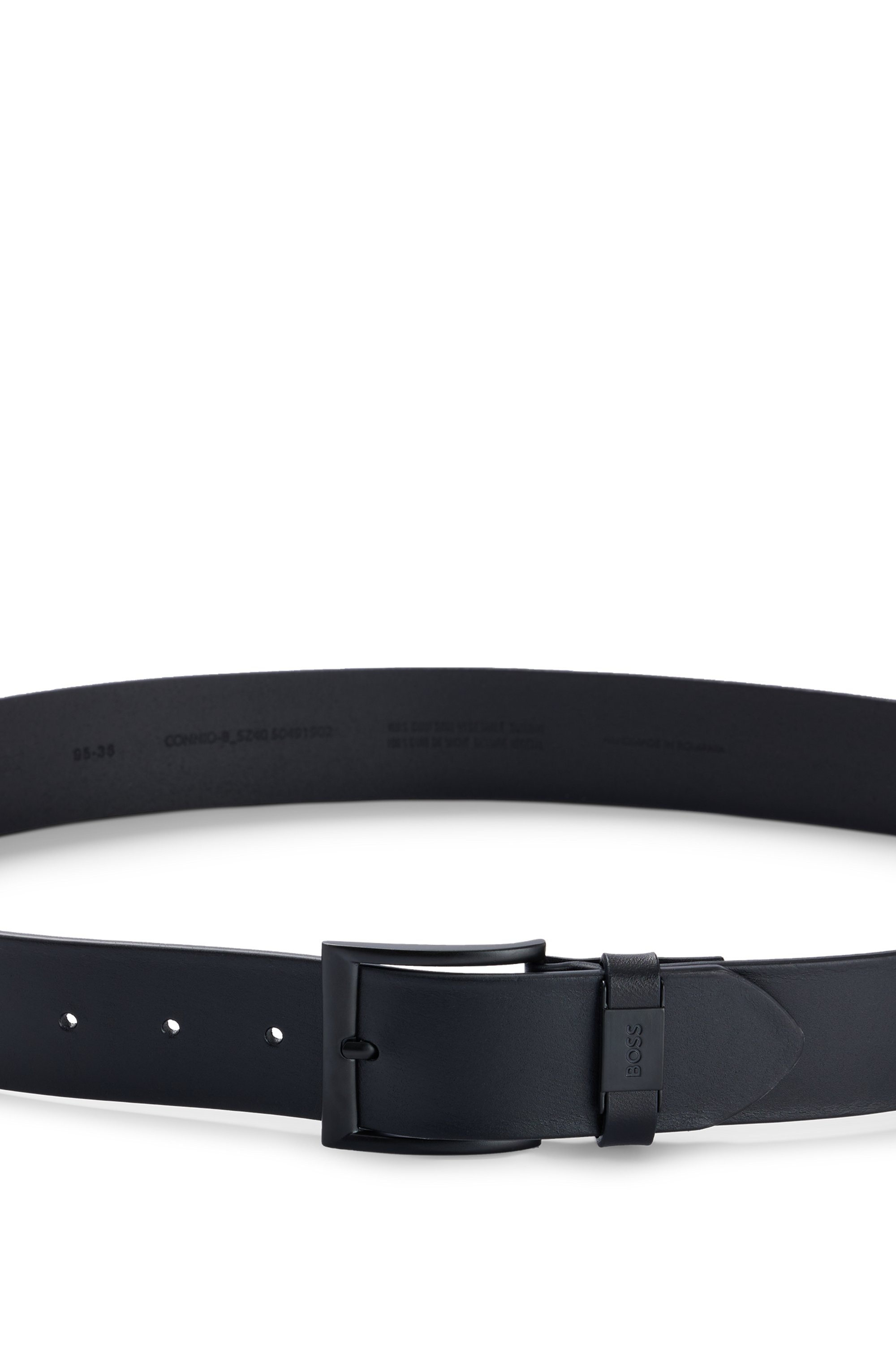 BOSS Ledergürtel »Connio« minimalistisch, Matte-Schliesse und Boss-Prägung auf der Lederschlaufe