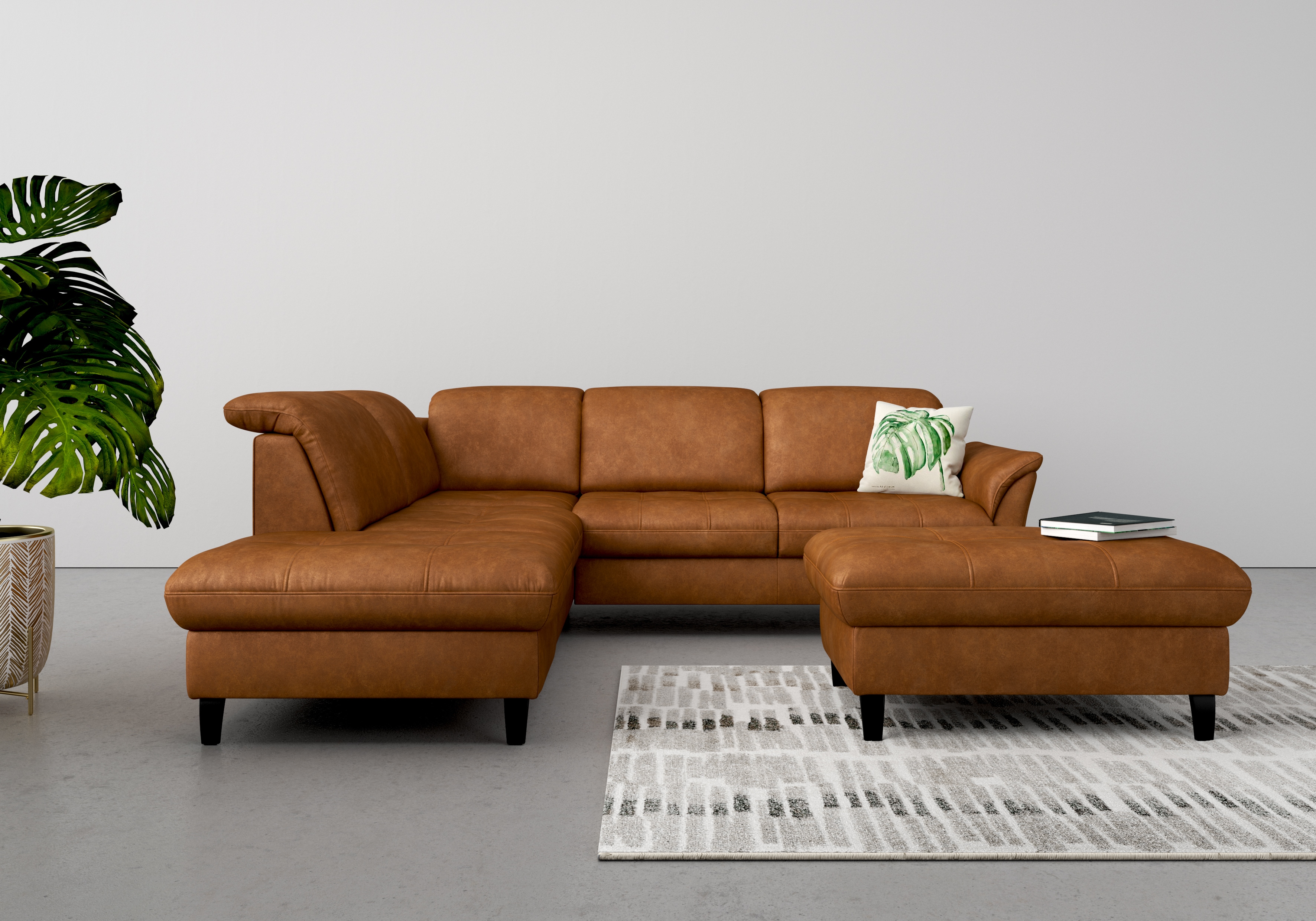 sit&more Ecksofa "Maggiore L-Form" wahlweise mit Kopfteilverstellung, Schlaffunktion und Stauraum