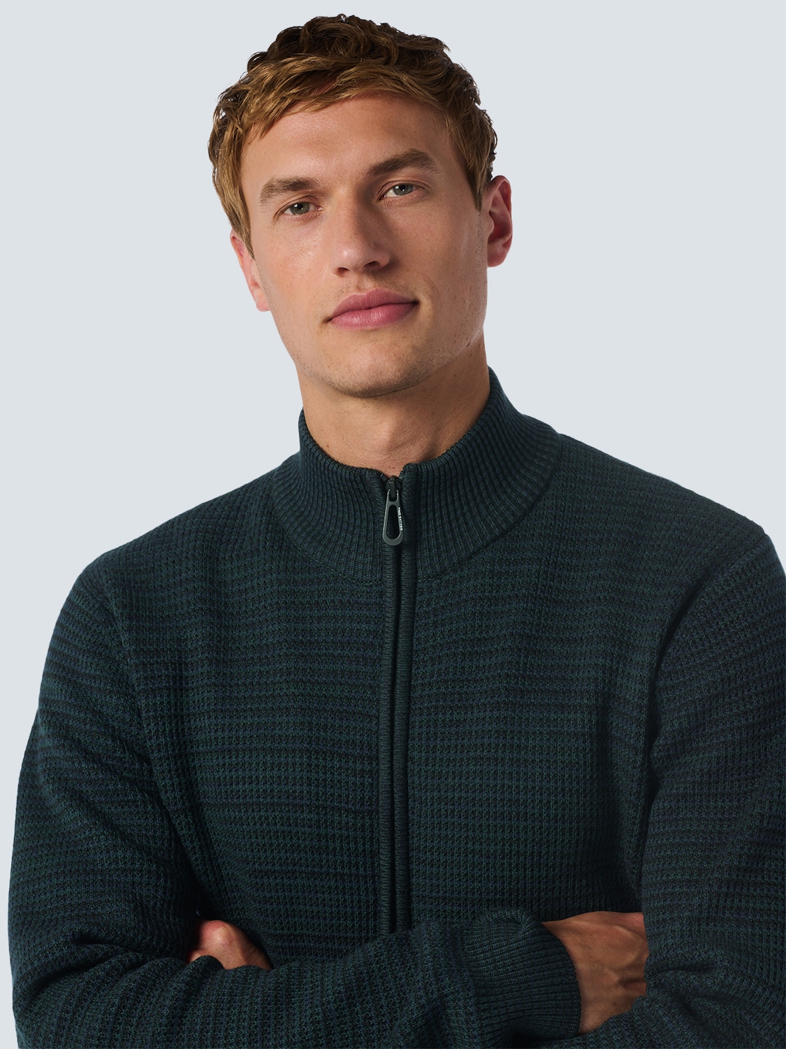 NO EXCESS Rollkragenpullover »No Excess Jacquard-Strickjacke«