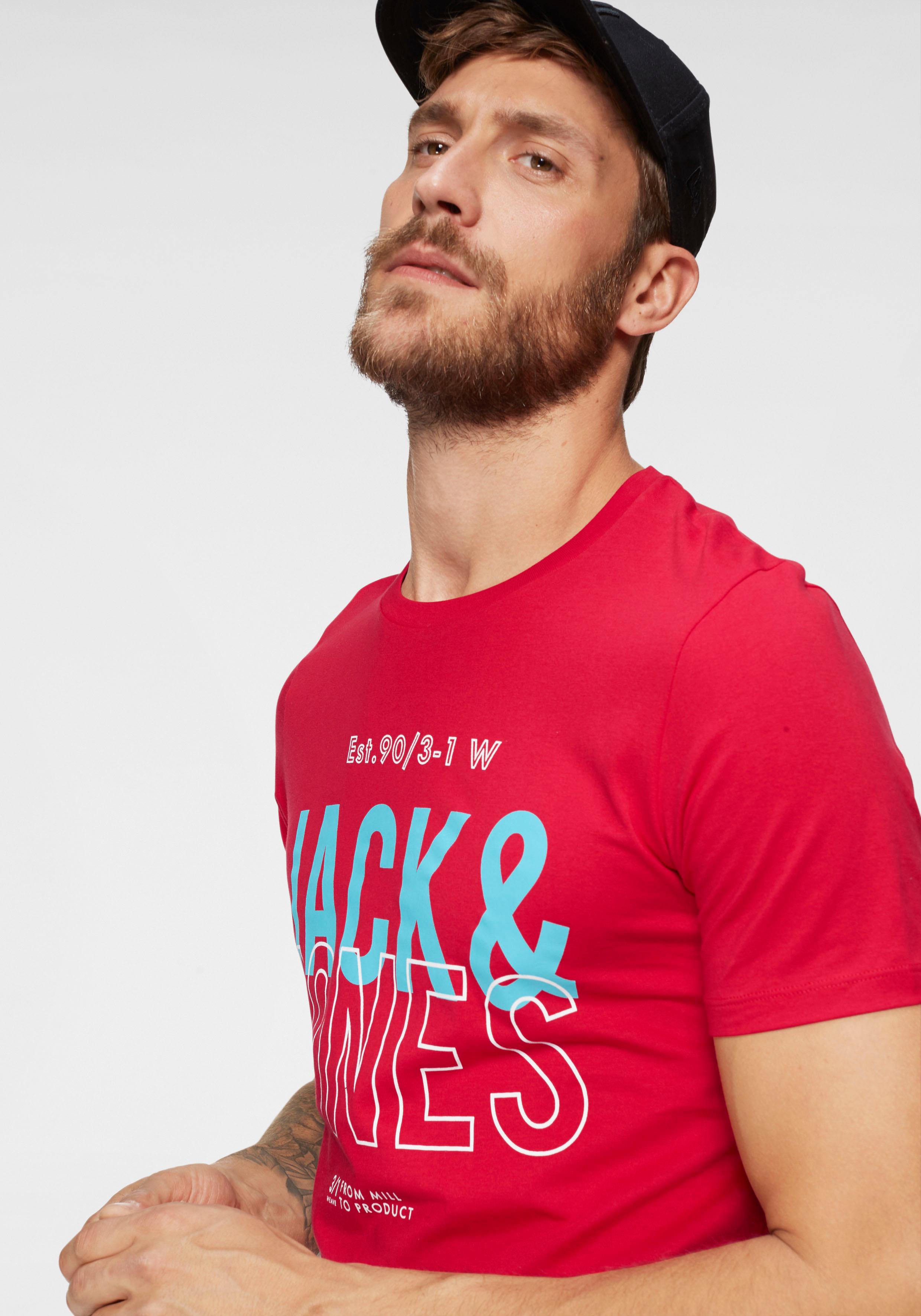 Thumbnail - Jack & Jones T-Shirt "JCOKOMPO Kurzarm-Design mit Print und optimaler Passform" Print, modisch, regular fit, Baumwolle, ...