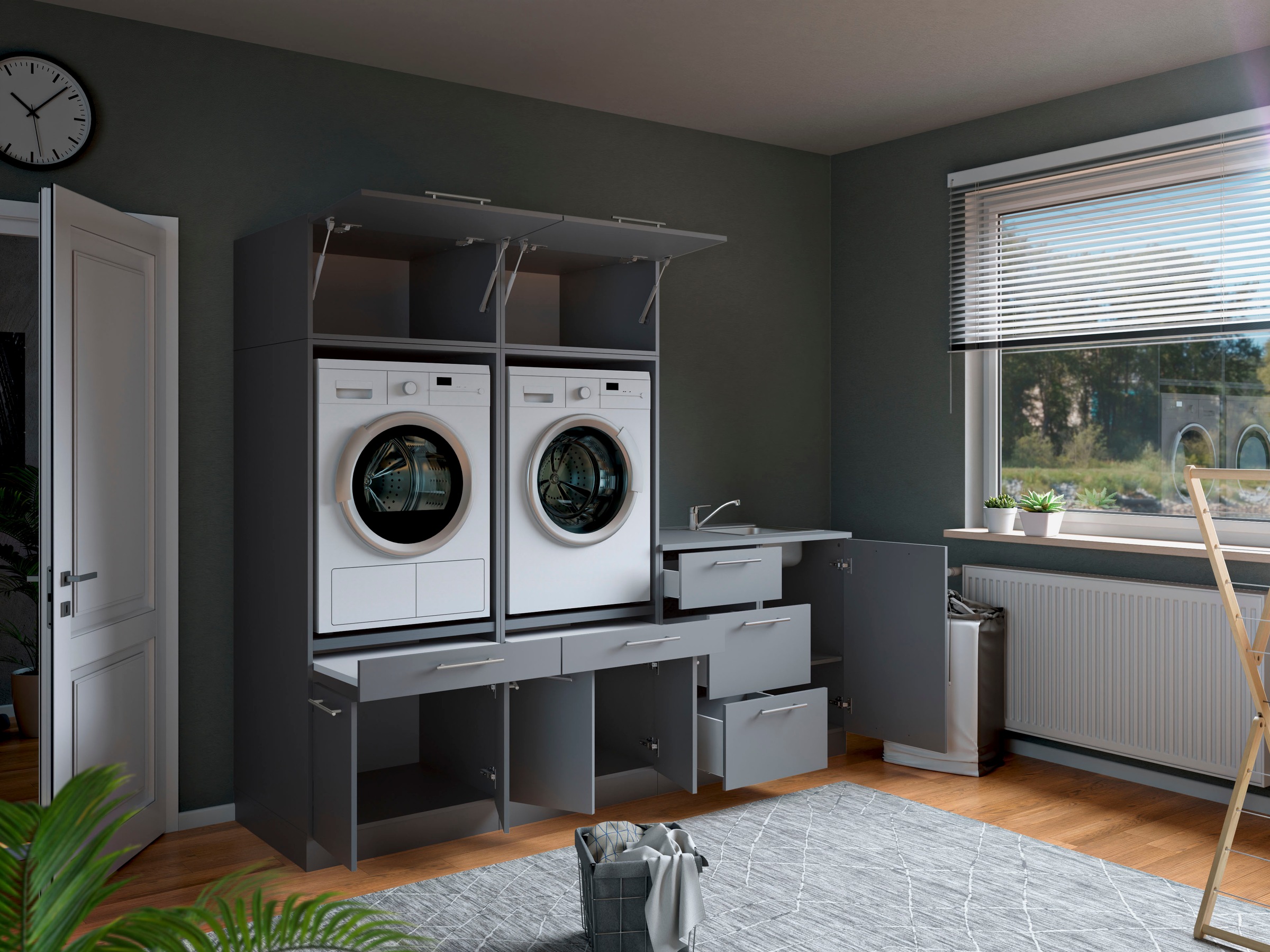 Laundreezy Mehrzweckschrank-Set »Laundreezy, 6-tlg. Mehrzweckschrank-Set B/H/T 236/200/68 cm« 6 Stk. tlg.