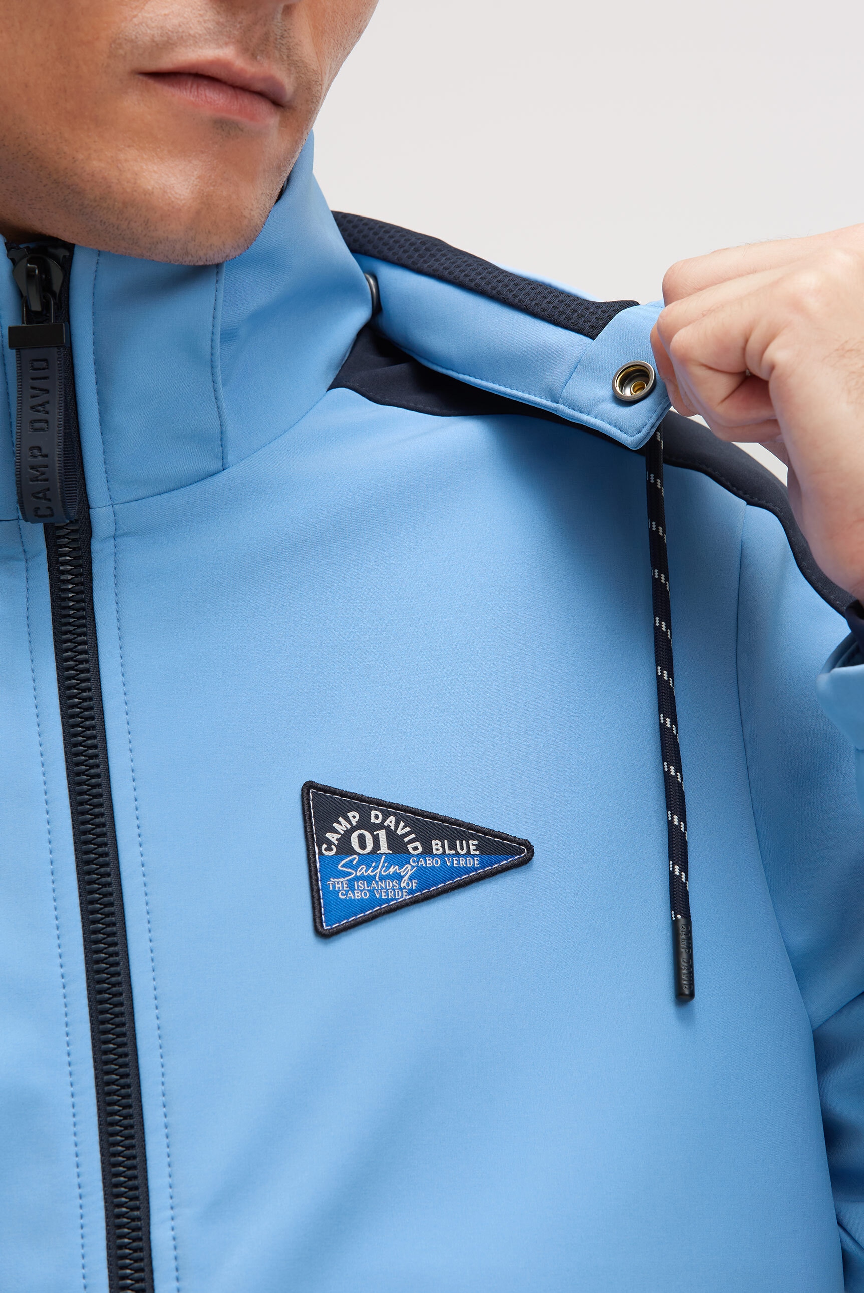 CAMP DAVID Softshelljacke mit Kapuze mit abtrennbarer Kapuze