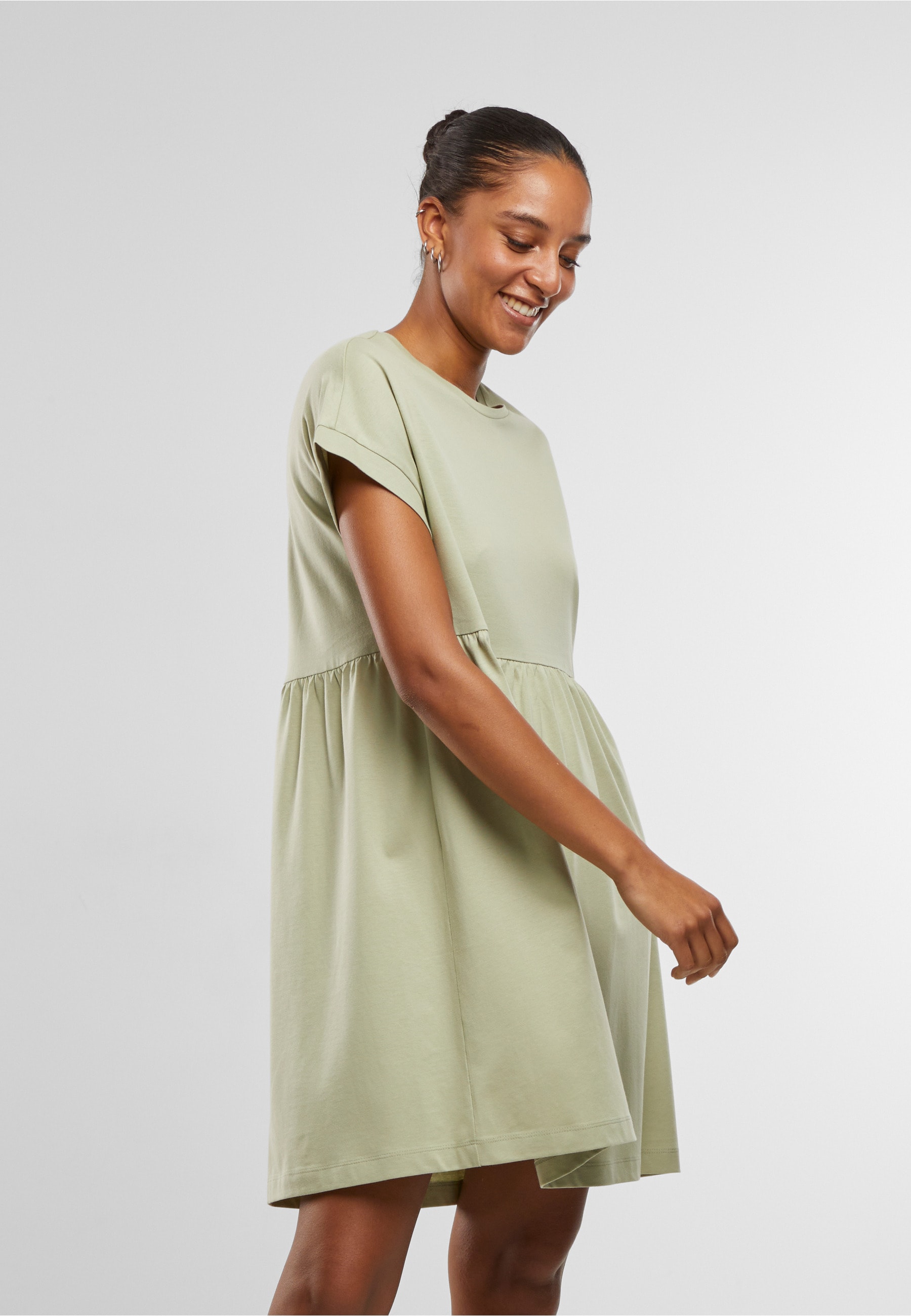 URBAN CLASSICS A-Linien-Kleid »Urban Classics Damen Ladies Organic Empire Valance Tee Dress« 1 tlg.