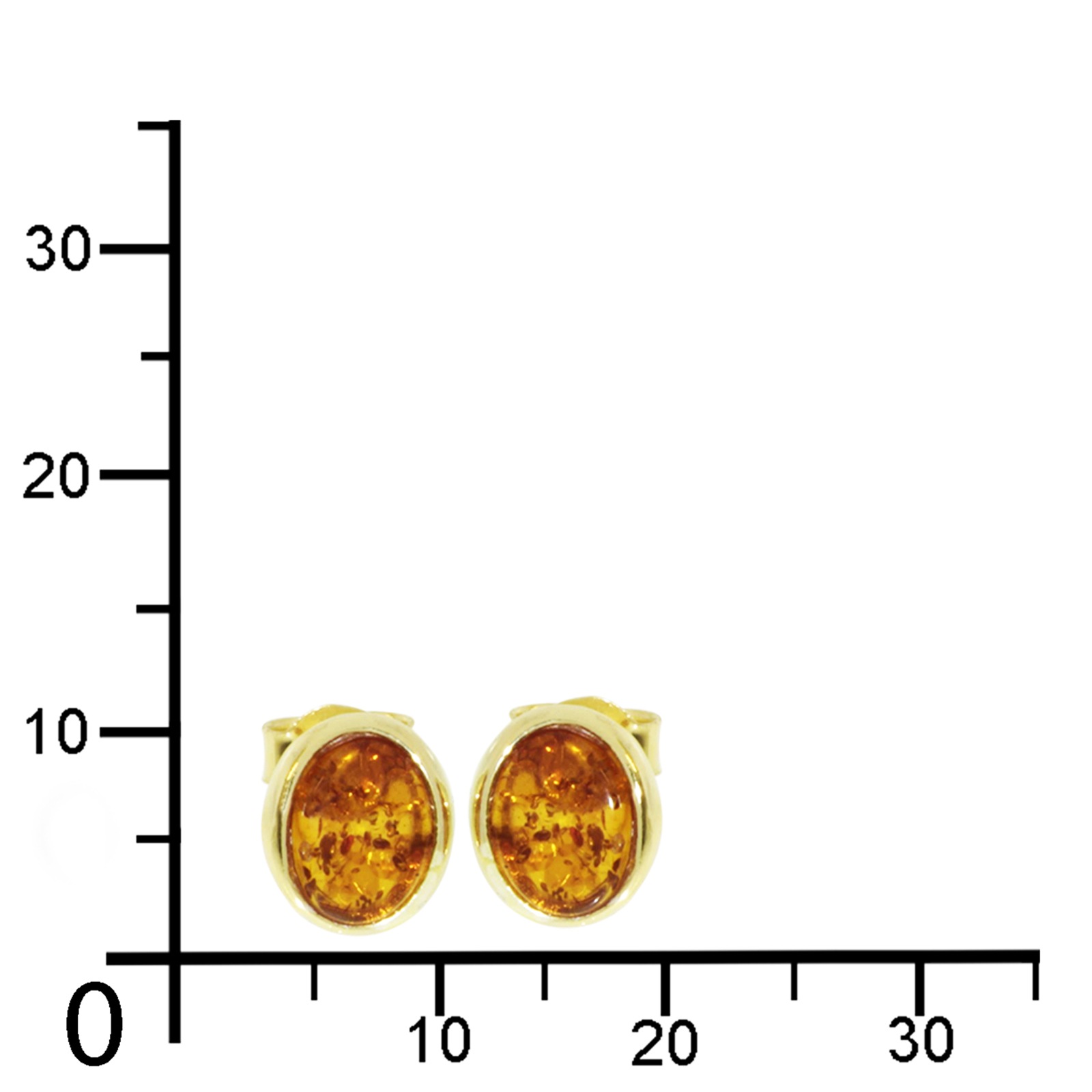 Ostsee-Schmuck Classic Earrings Yellow 10x8mm 2