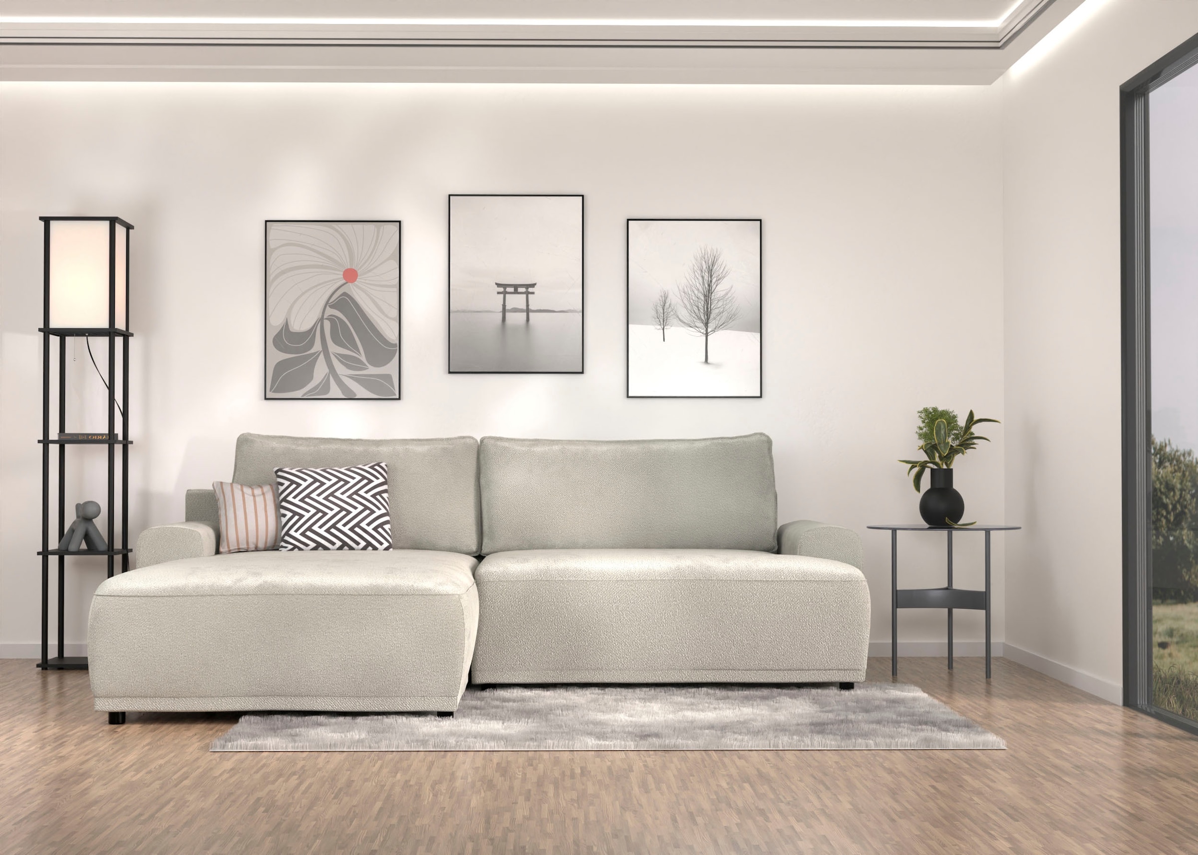 TRENDMANUFAKTUR Ecksofa "Fordon, Schlafsofa mit Bettkasten, Couch in L-Form günstig online kaufen