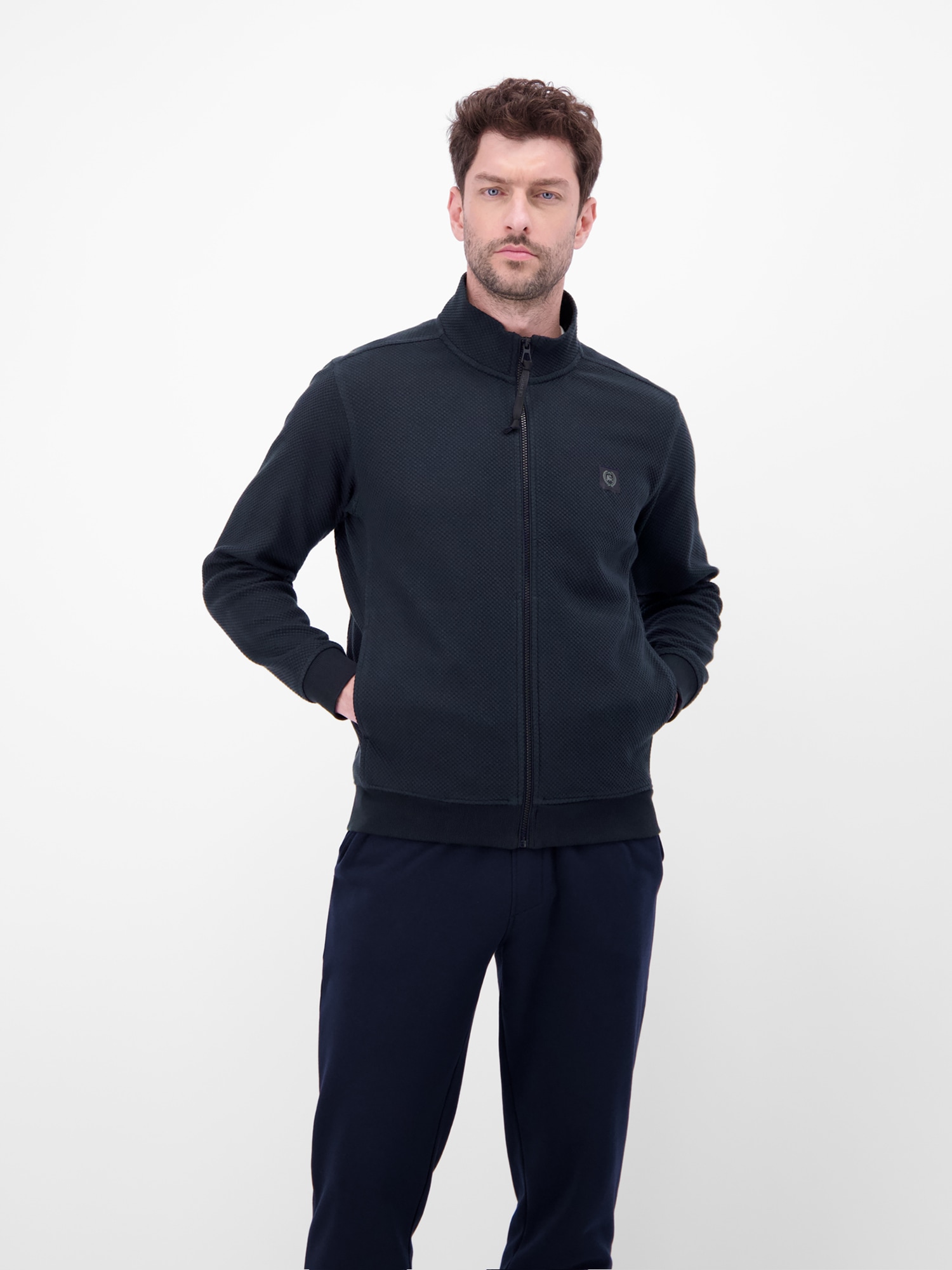 LERROS Sweatjacke "LERROS Sweatjacke aus flexiblem Baumwollmischgewebe" günstig online kaufen