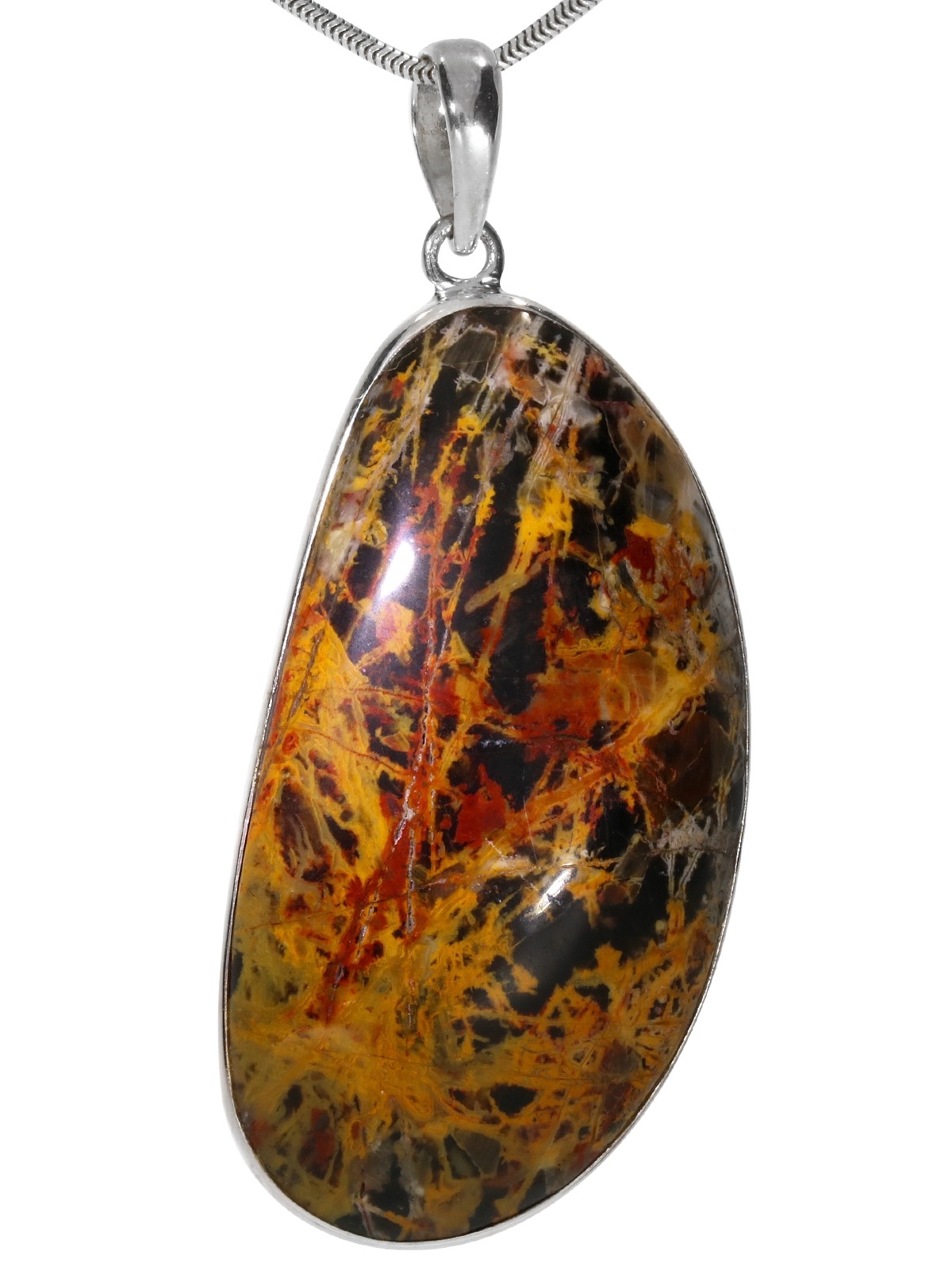 Adelia´s Kettenanhänger »Pilbara-Jaspis 925 Silber Edelstein Anhänger«, Steinschmuck ist Naturschmuck