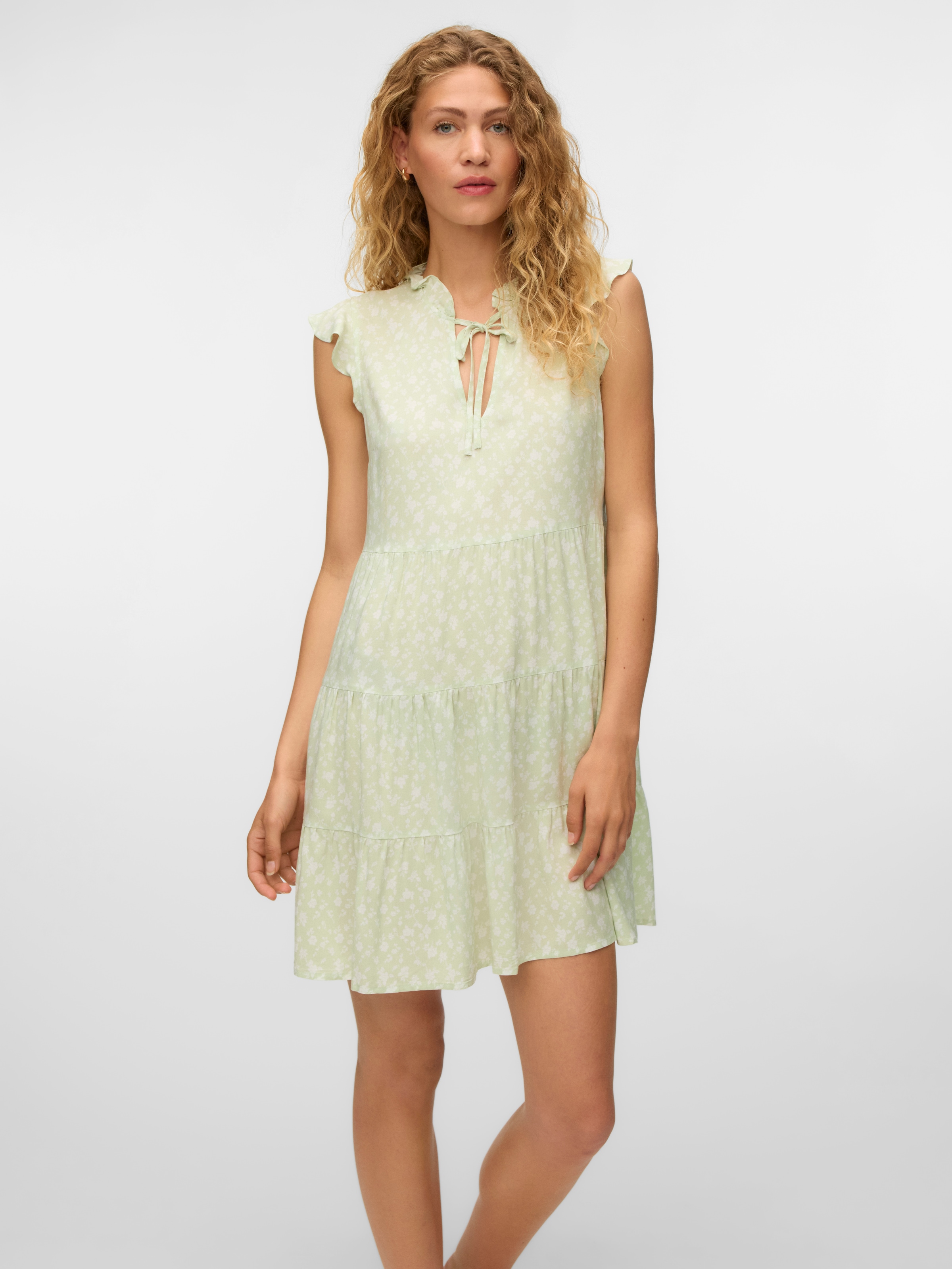 Vero Moda Minikleid »VMALBA SS SHORT TIE DRESS WVN NOOS« Viskose