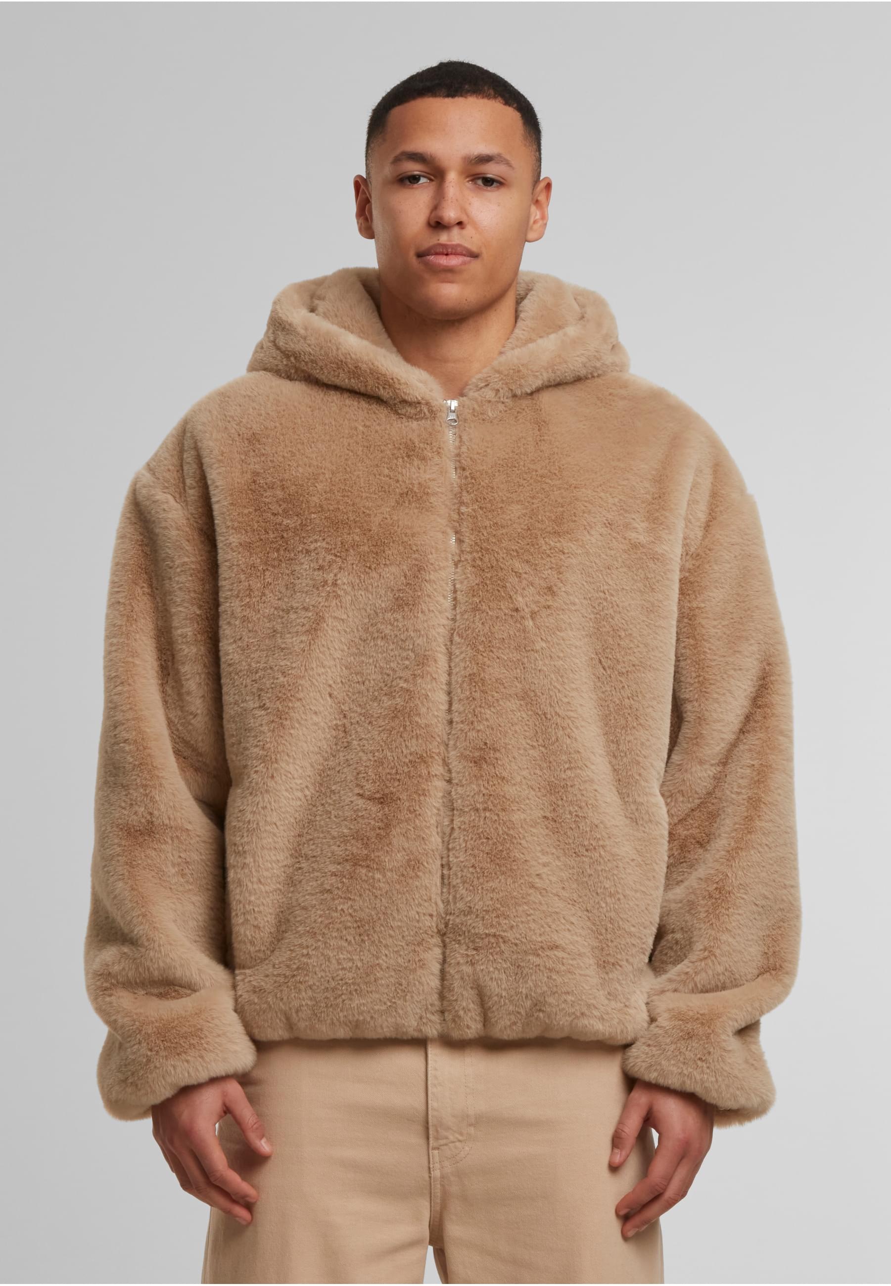 URBAN CLASSICS Sweatjacke »Urban Classics Full Zip Faux Fur Hoodie«