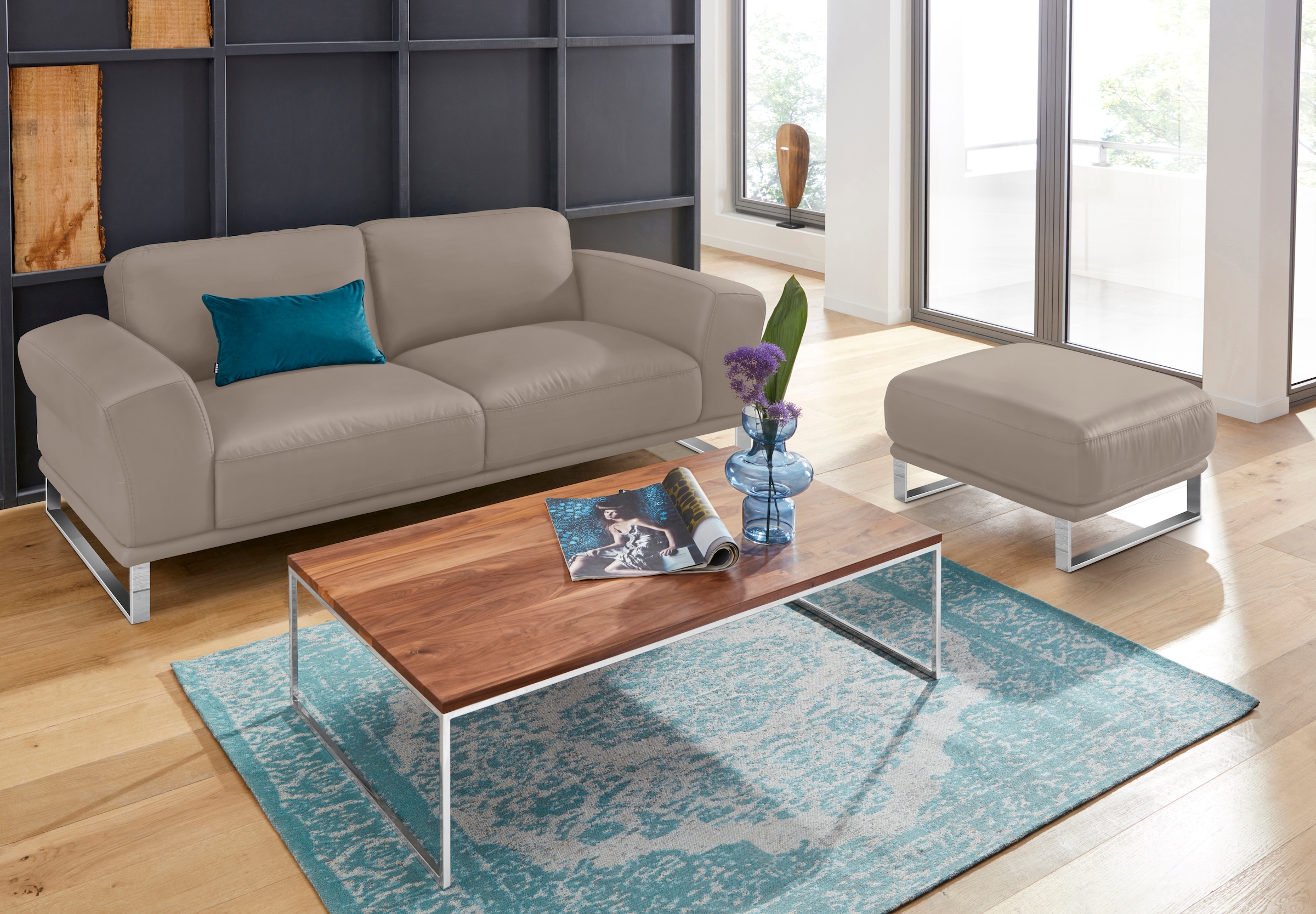 W.SCHILLIG 2,5-Sitzer »montanaa«, mit Metallkufen in Chrom glänzend, Breite 212 cm