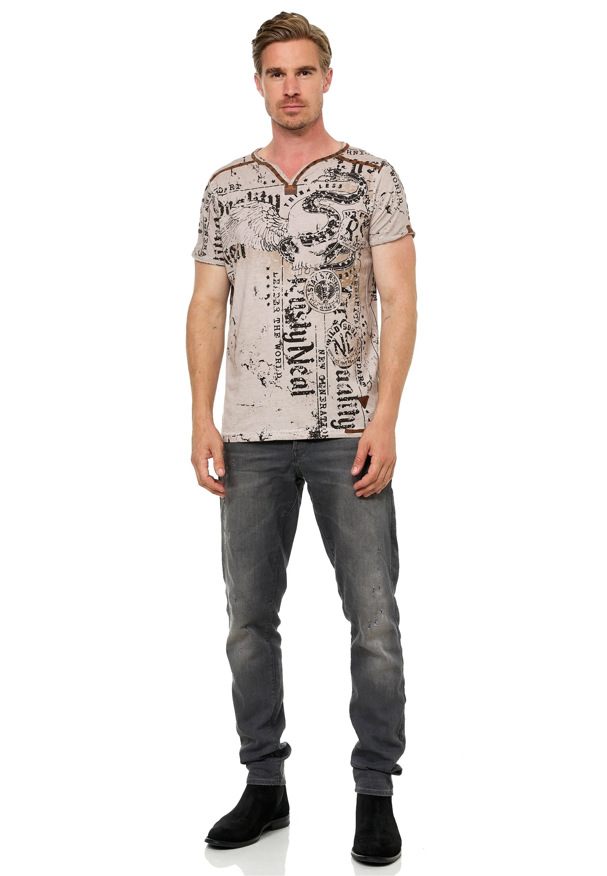 Rusty Neal T-Shirt, mit Allover-Druck