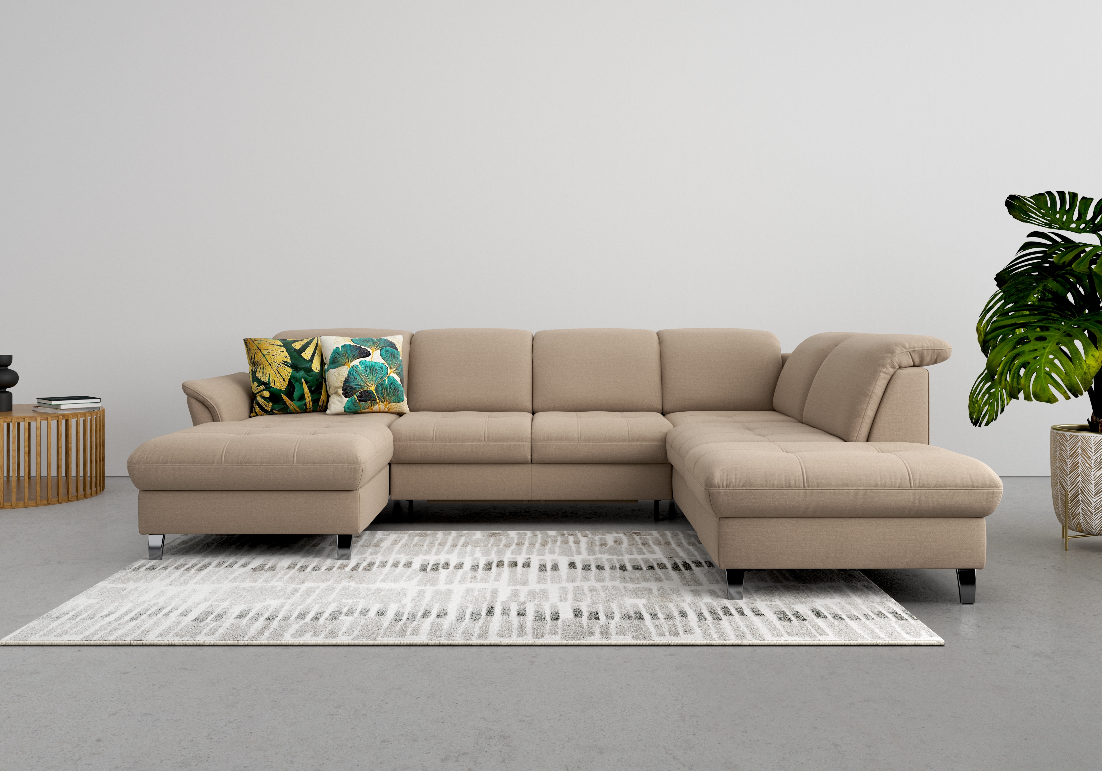 sit&more Wohnlandschaft "Maggiore U-Form" wahlweise mit Kopfteilverstellung, Schlaffunktion und Stauraum
