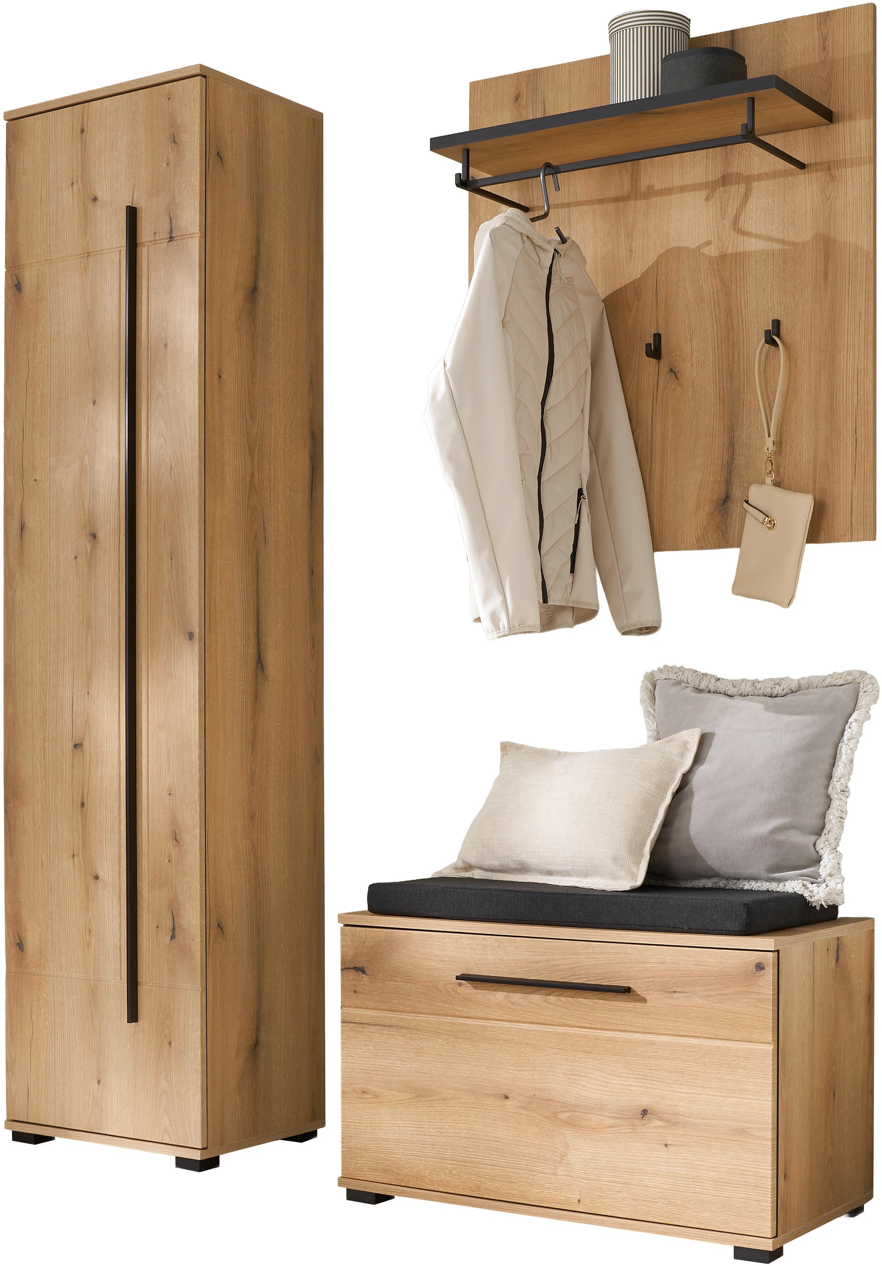 Home affaire Garderoben-Set "Cantara, moderne Garderobe, Komplettset mit viel Stauraum" Komplett-Set, 3 Stk. tlg.