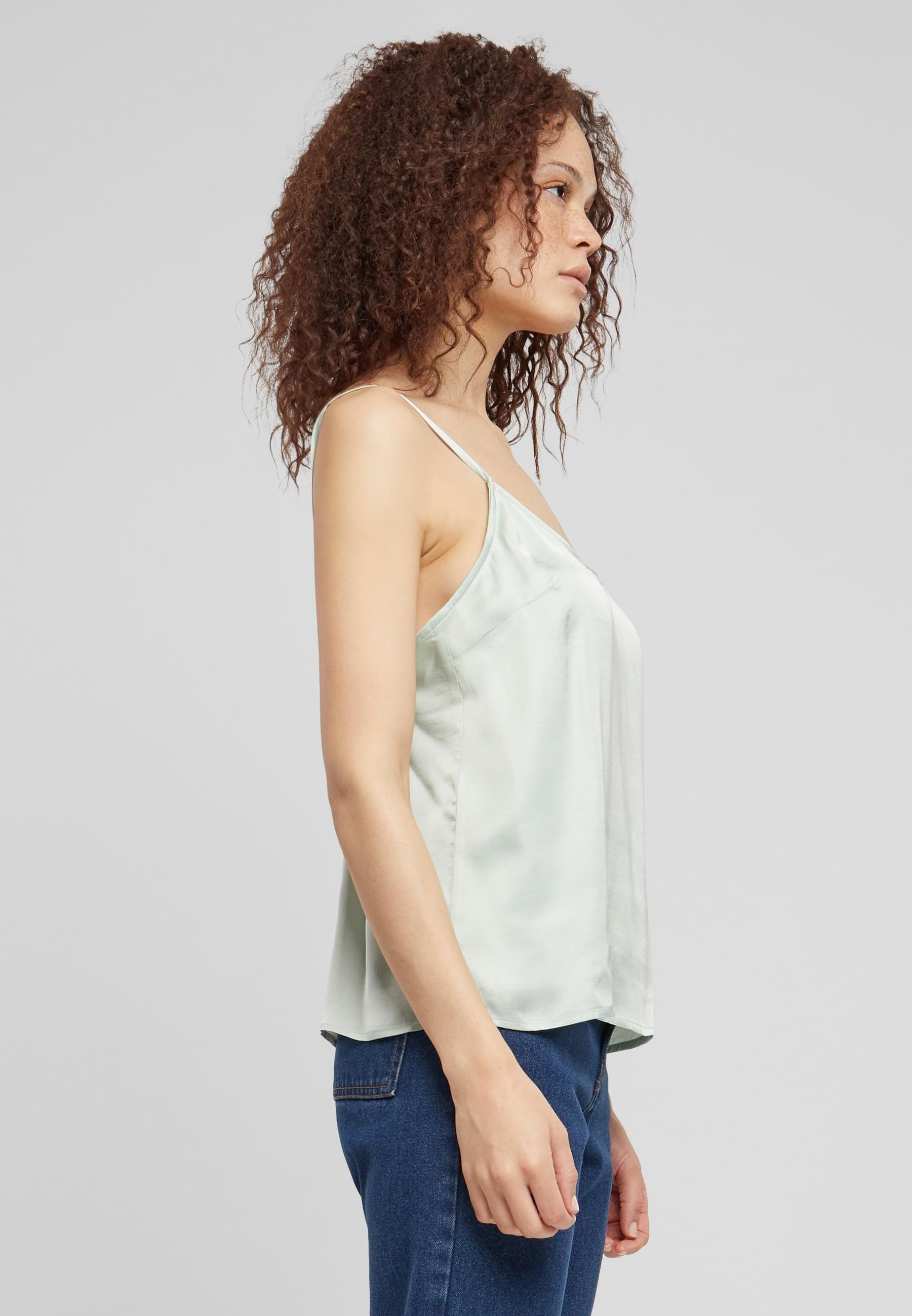 URBAN CLASSICS Muskelshirt »Urban Classics Damen Ladies Viscose Satin Slip Top«, (1 tlg.)