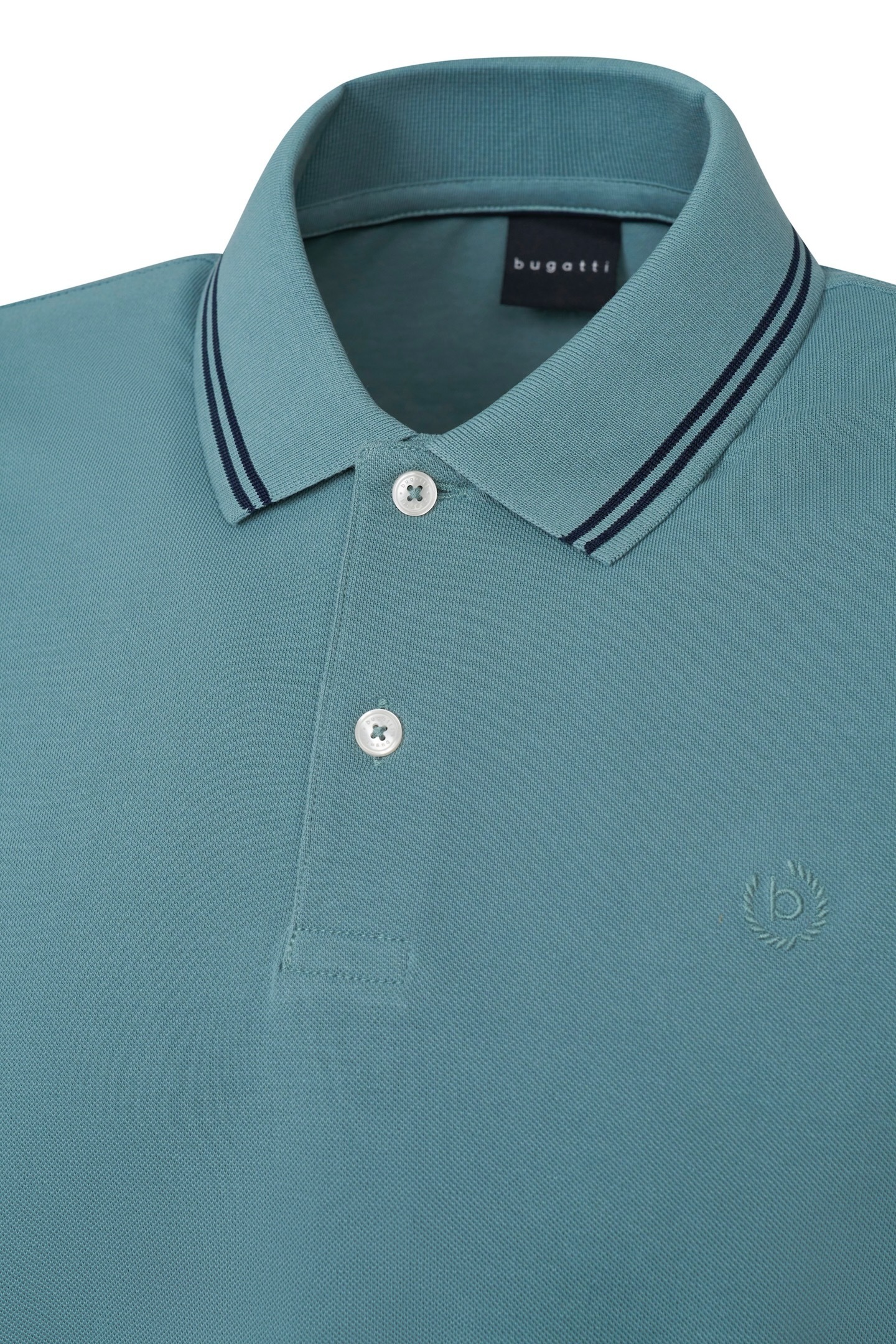 bugatti Poloshirt, mit Kontraststreifen und Bruststickerei