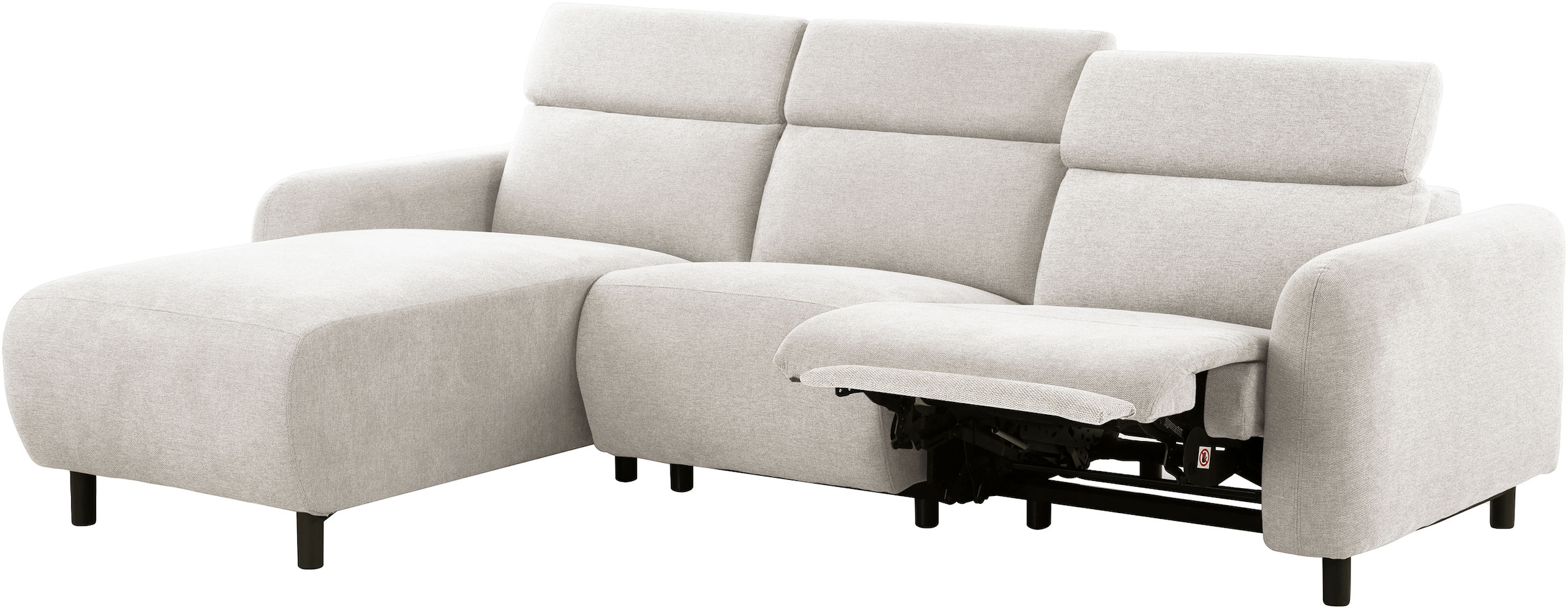OTTO home Ecksofa »SKAANE Struktur, L-Form, 274 cm, manuelle/elektrische Relaxfunktion,« 274 cm, mit Kopfteilverstellung und man. oder elektr. Relaxfunktion
