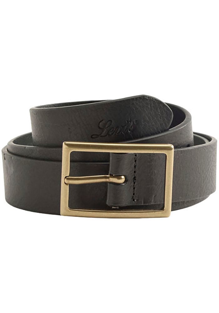 Levis Ledergürtel "RECTANGLE BELT" mit goldfarbener Schließe und Logoprägun günstig online kaufen