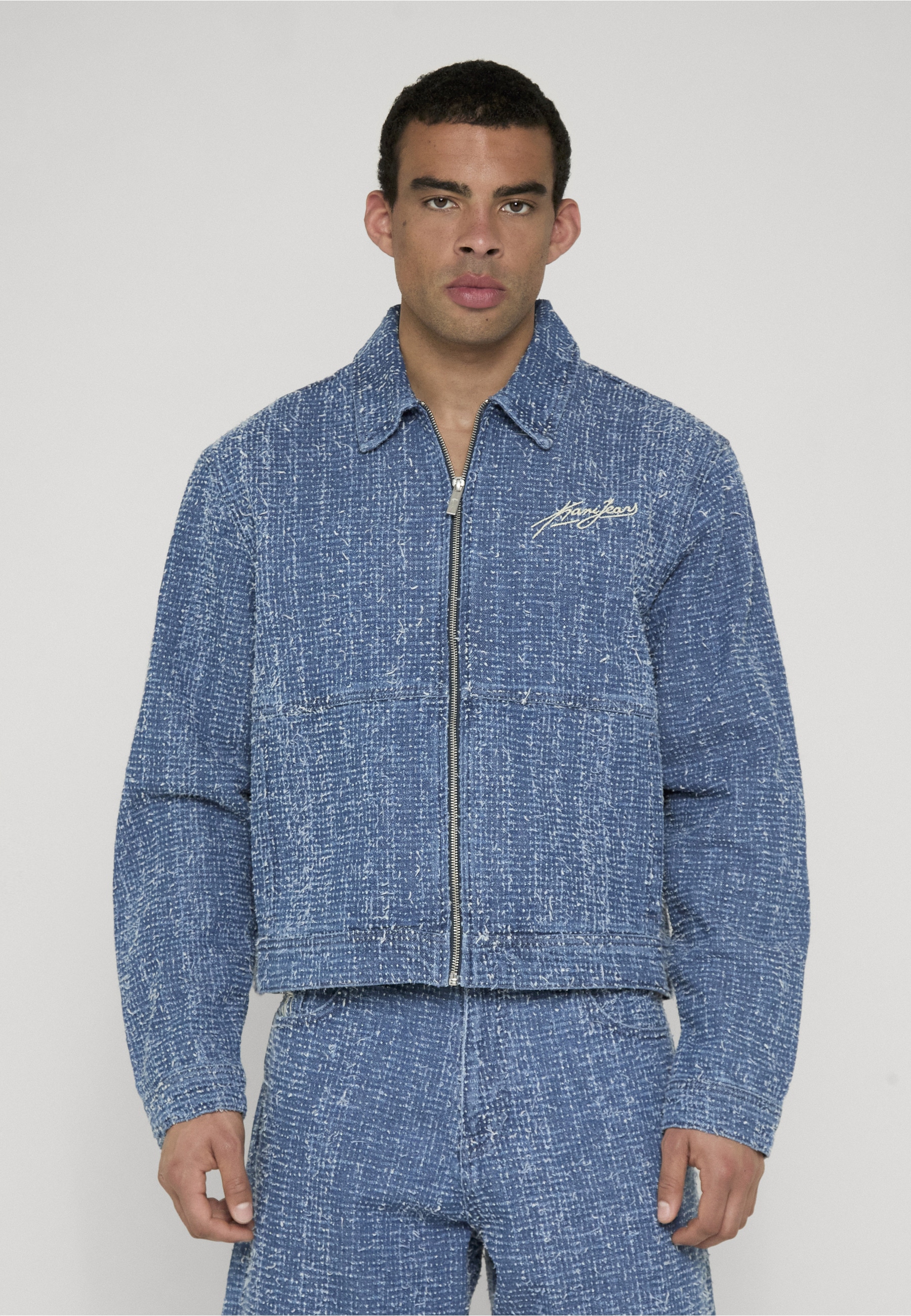 Karl Kani Jeansjacke »Karl Kani Kani Jeans Distressed Zip Denim Jacket« 1 Stk. tlg. ohne Kapuze