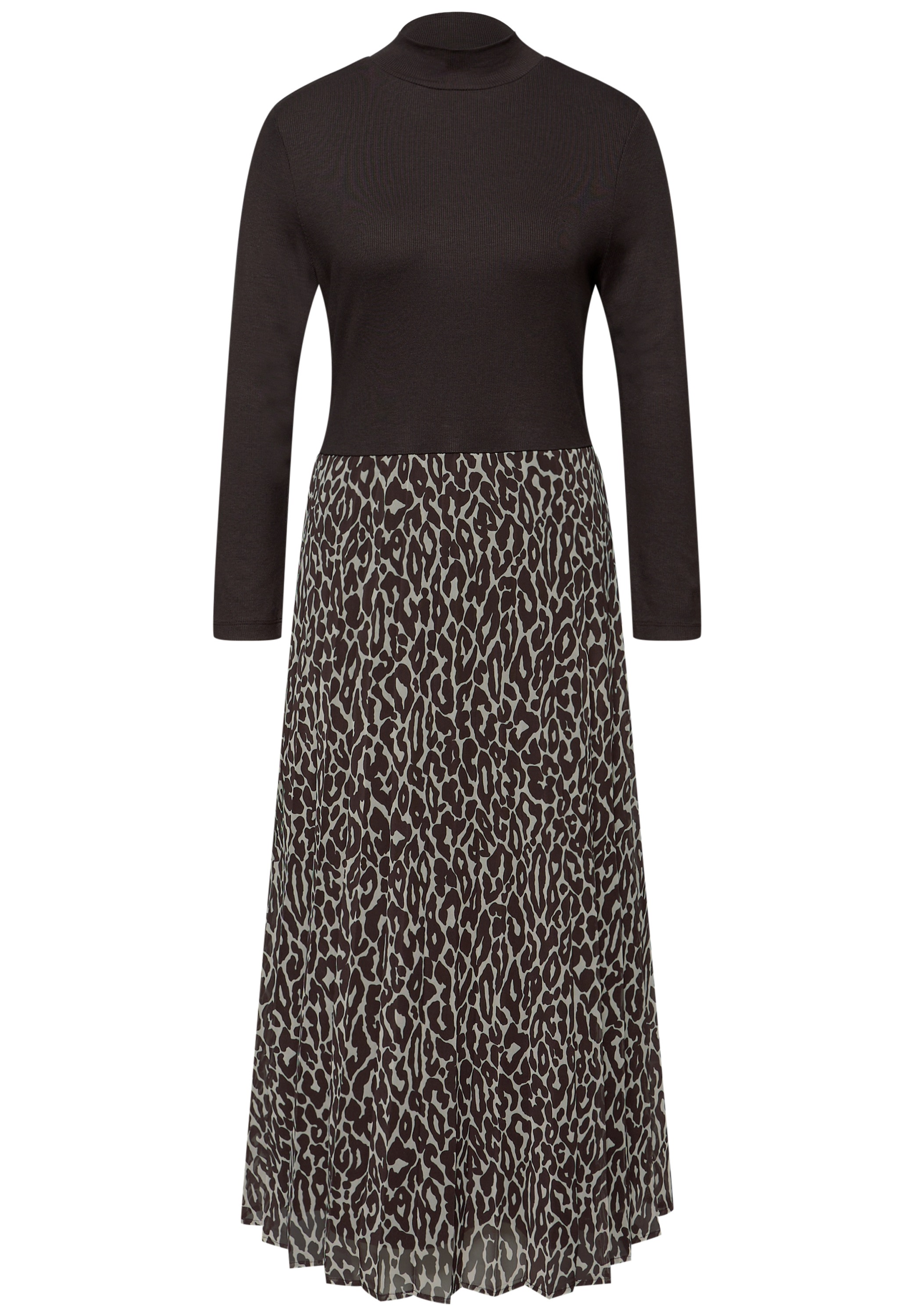 STREET ONE Midikleid Ohne Taschen mit plissiertem Rockteil