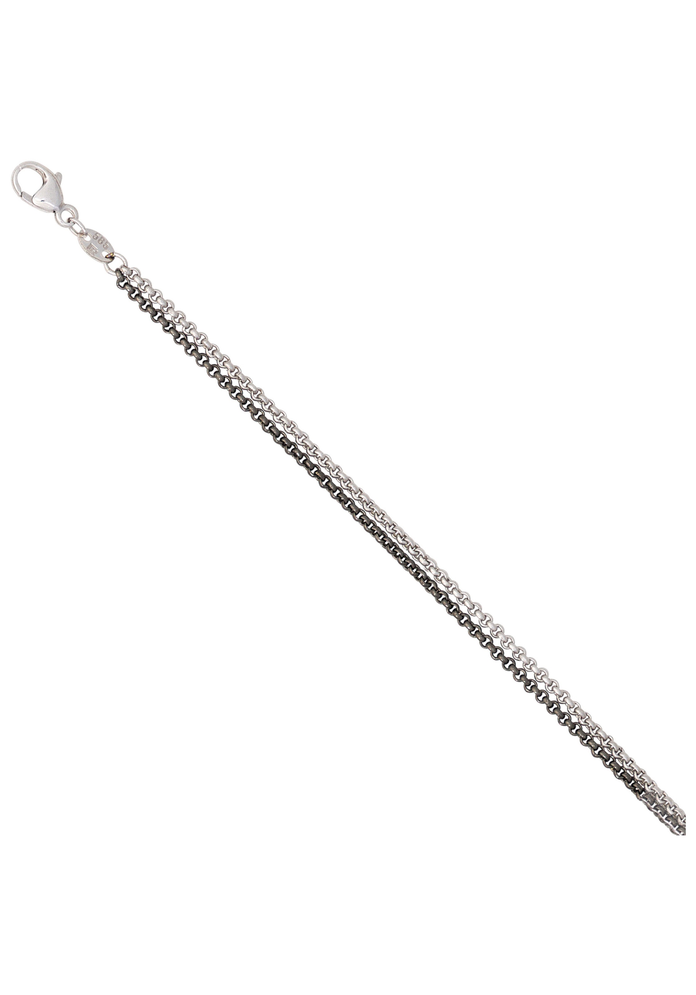 JOBO Goldkette Erbskette 2-reihig 585 Weißgold 45 cm GE7745