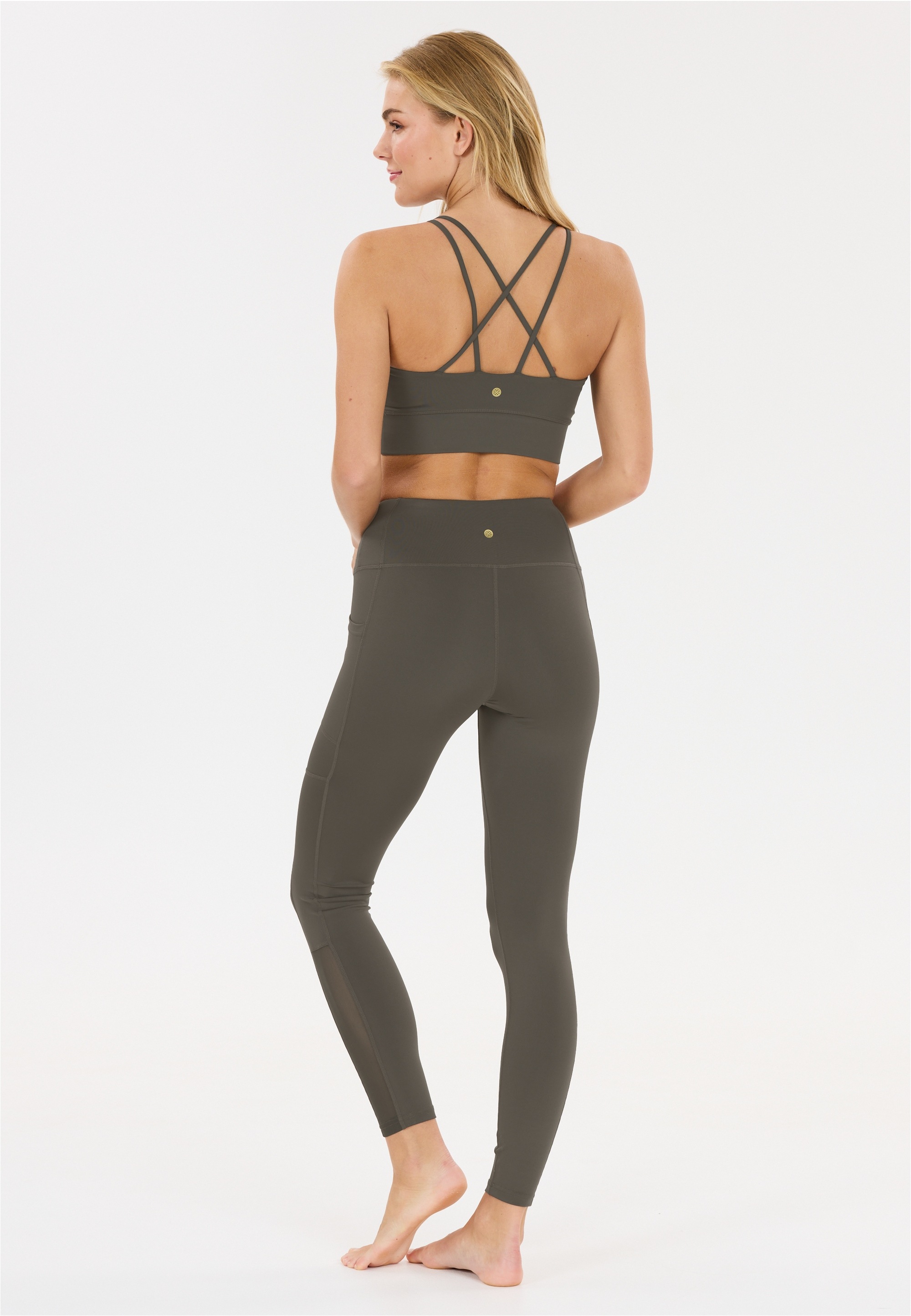 Trainingstights ATHLECIA "Elli", Damen, Gr. 40, EURO-Größen, braun, 80% Polyester, 20% Elasthan, unifarben, Hosen, mit flachen Nähten und Quick Dry-Technologie 3