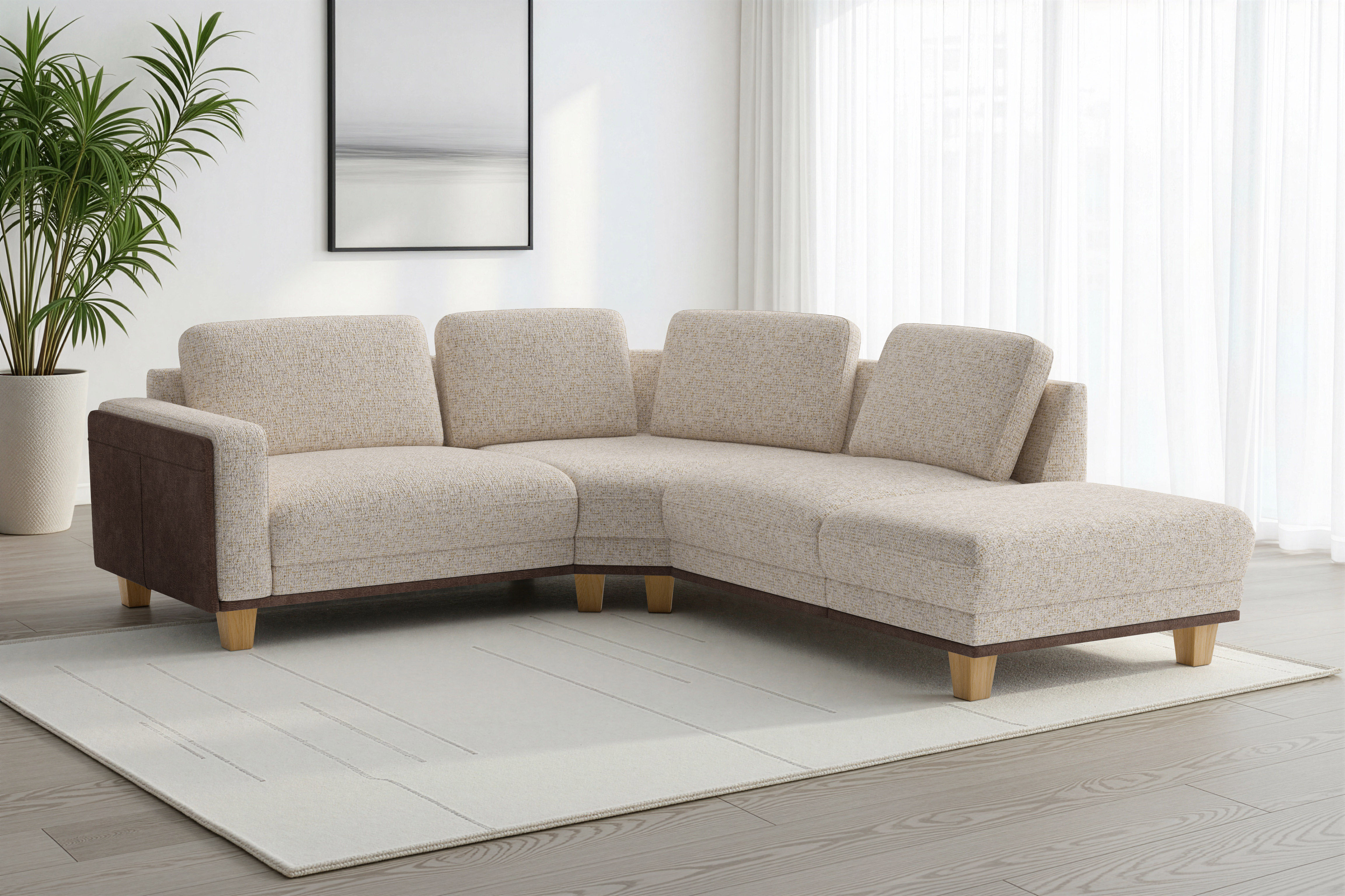 sit&more Ecksofa "Concept" Modernes Sofa in drei Fußfarben zur Auswahl